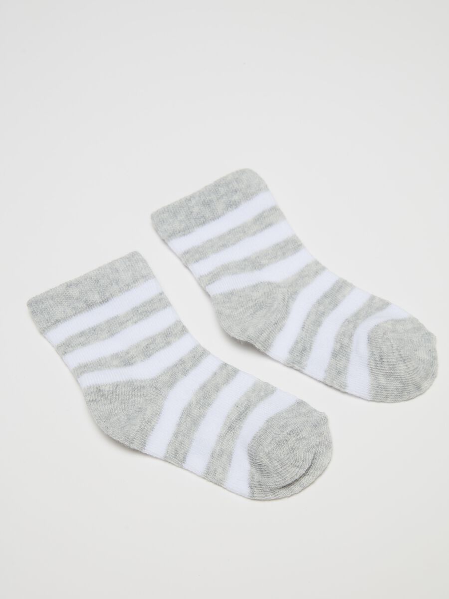 Three-pair pack socks in striped organic cotton_0