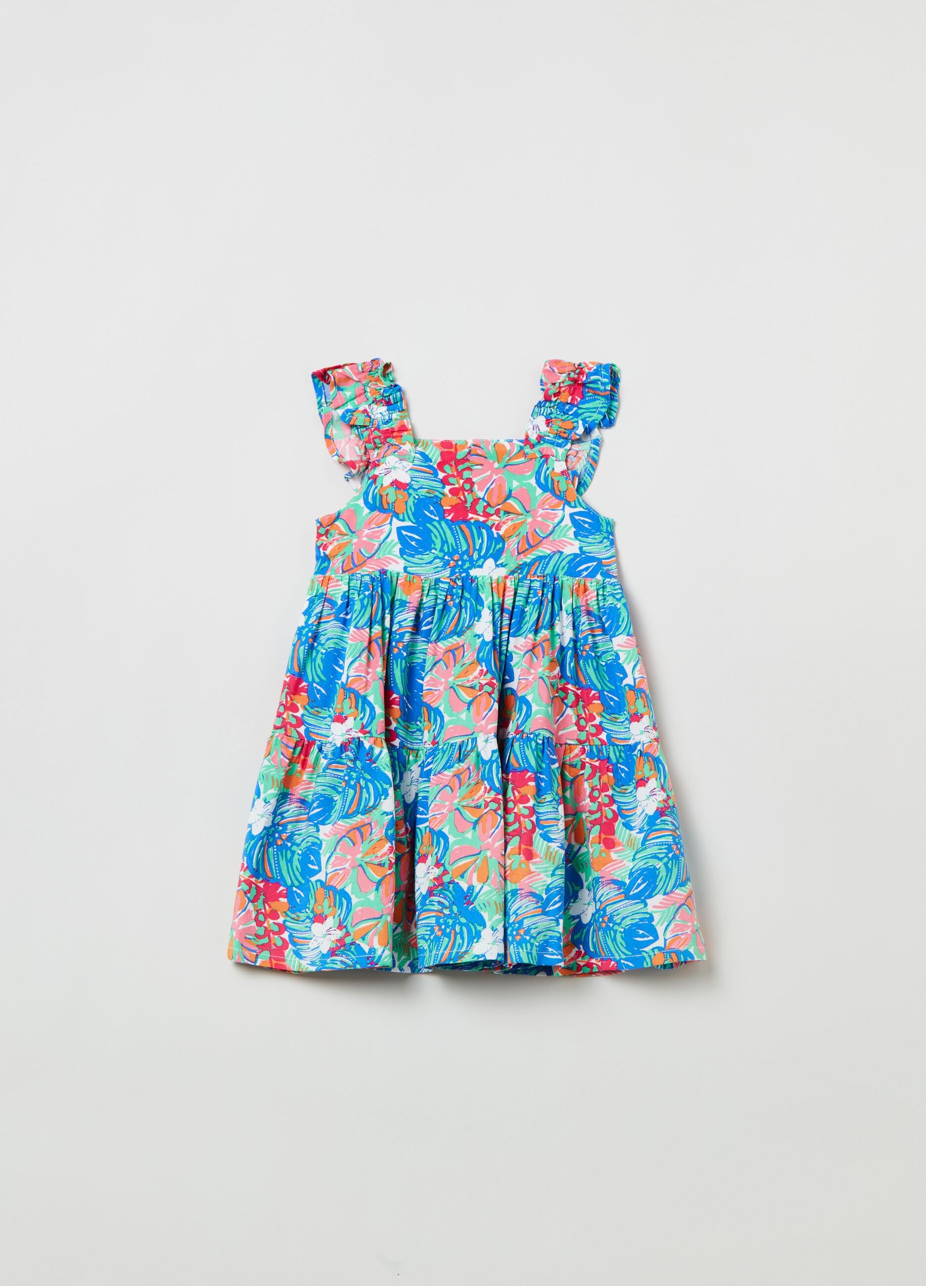 Tiered dress with floral print