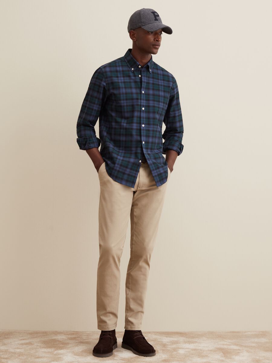 Oxford cotton shirt with check pattern_3