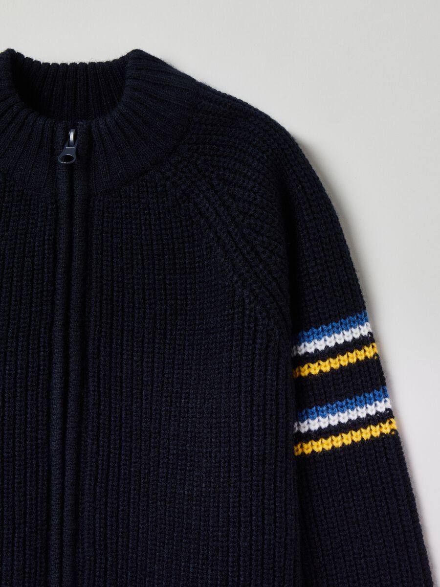 Ribbed knit full-zip sweater_2