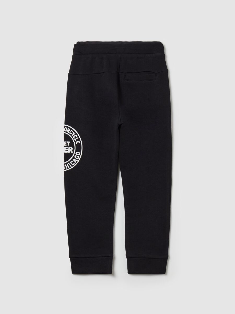 Joggers in felpa con coulisse e stampa_1