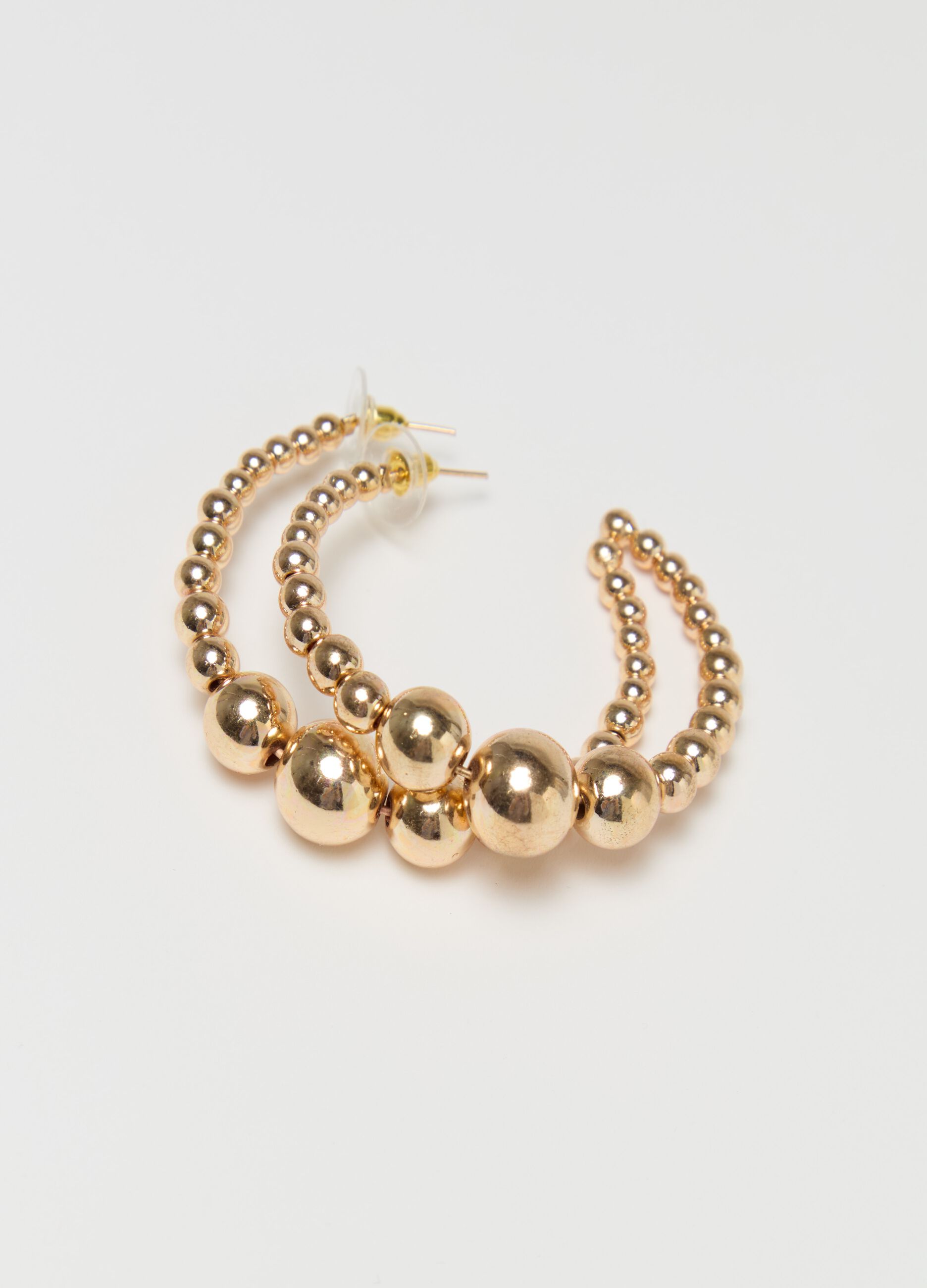 Semi-circle earrings with beads