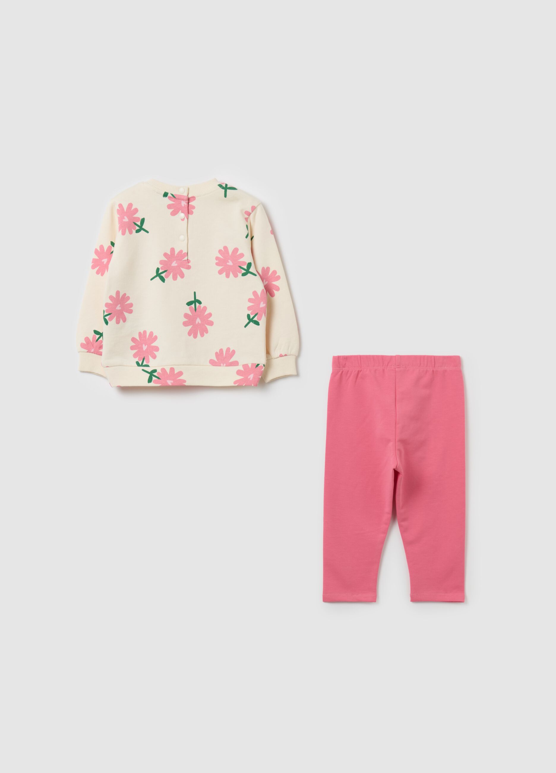 Jogging set with top with flowers print