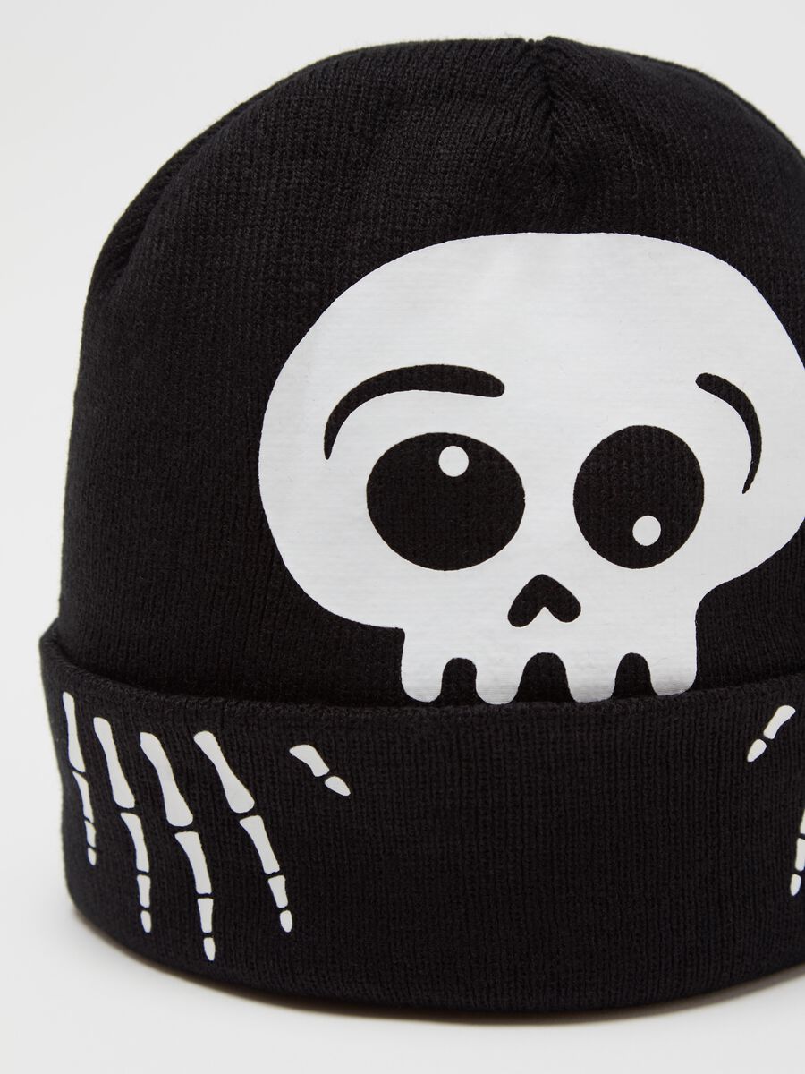 Hat with skeleton print_1