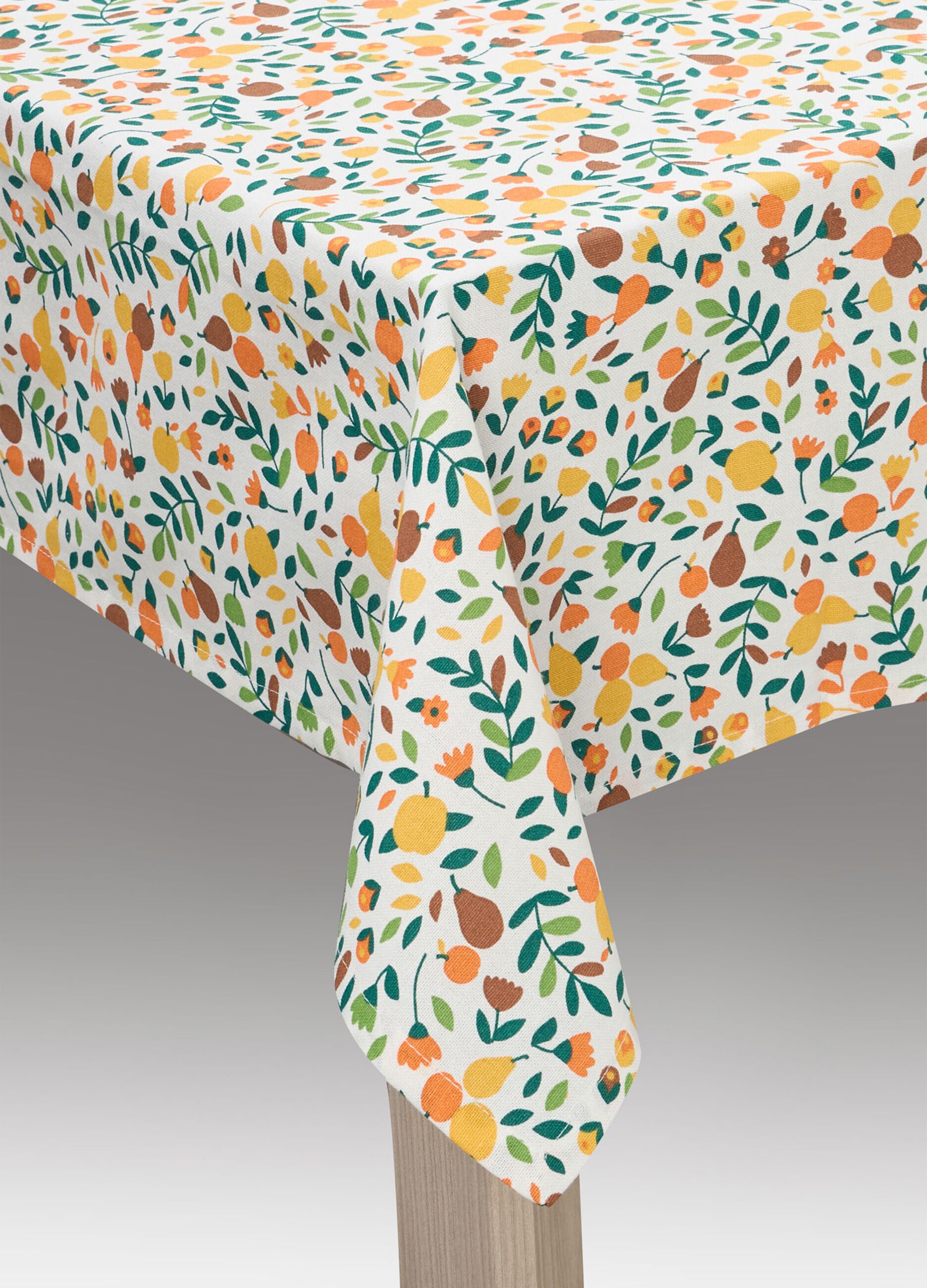 8-seater tablecloth in 100% cotton with print