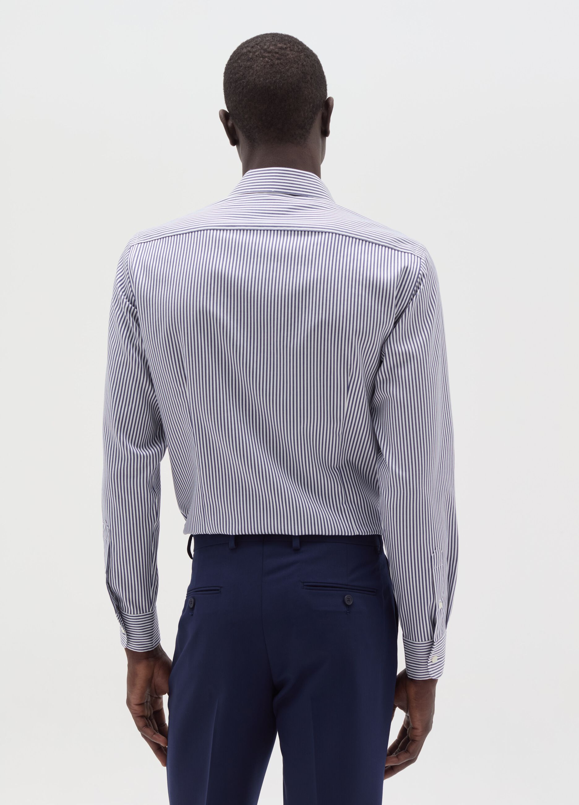 Slim-fit shirt with double-twist stripes