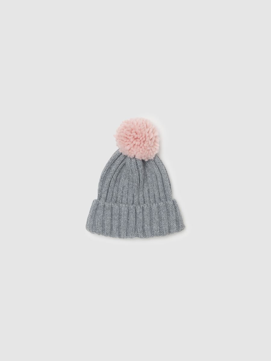 Ribbed hat with pompom_1