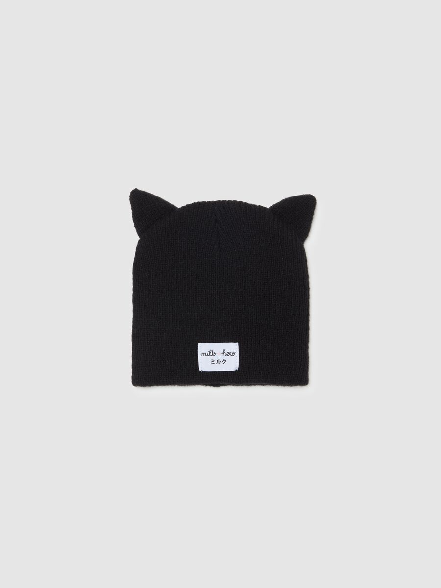 Knit hat with cat ears_0