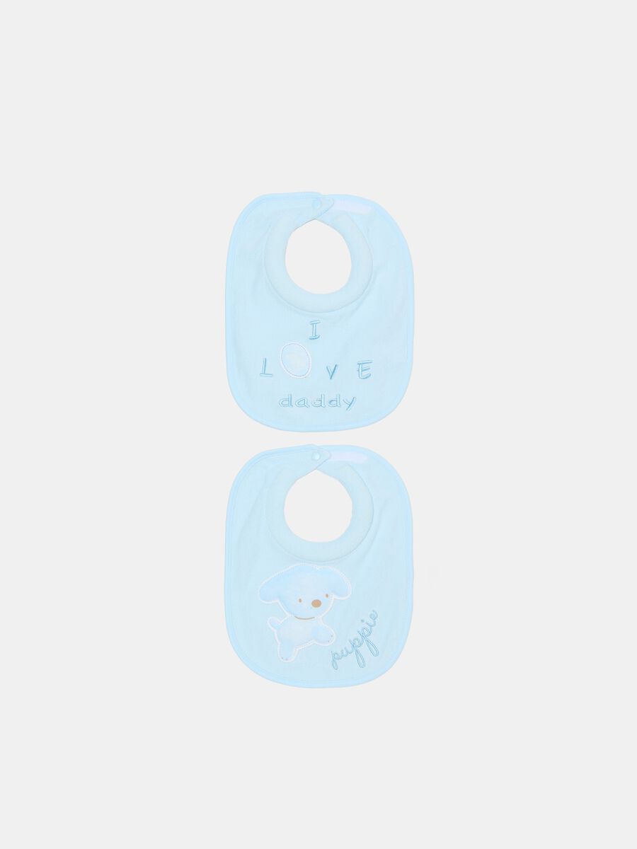 Two-pack bibs in terry with embroidery_0