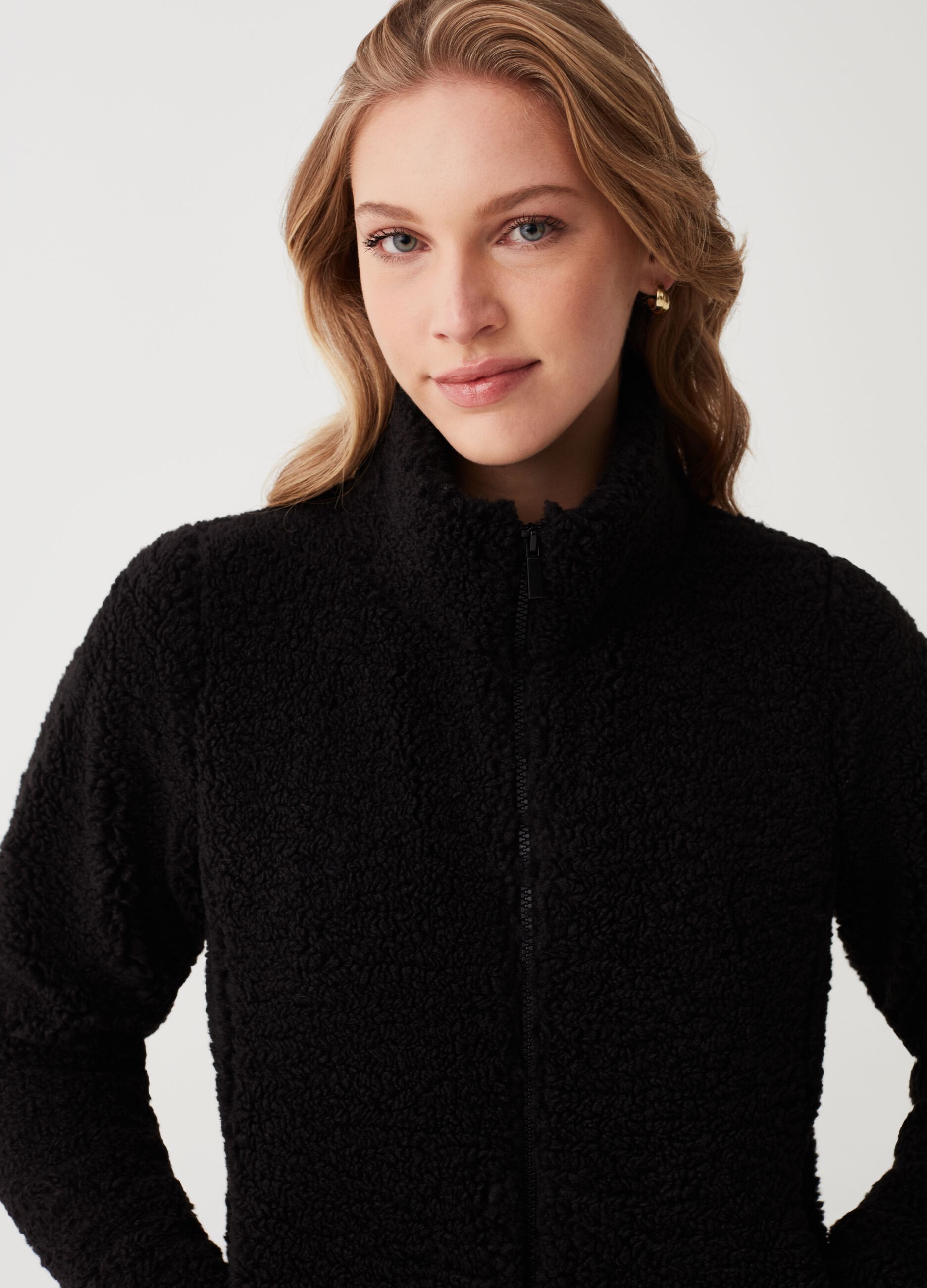 Sherpa full-zip with high neck