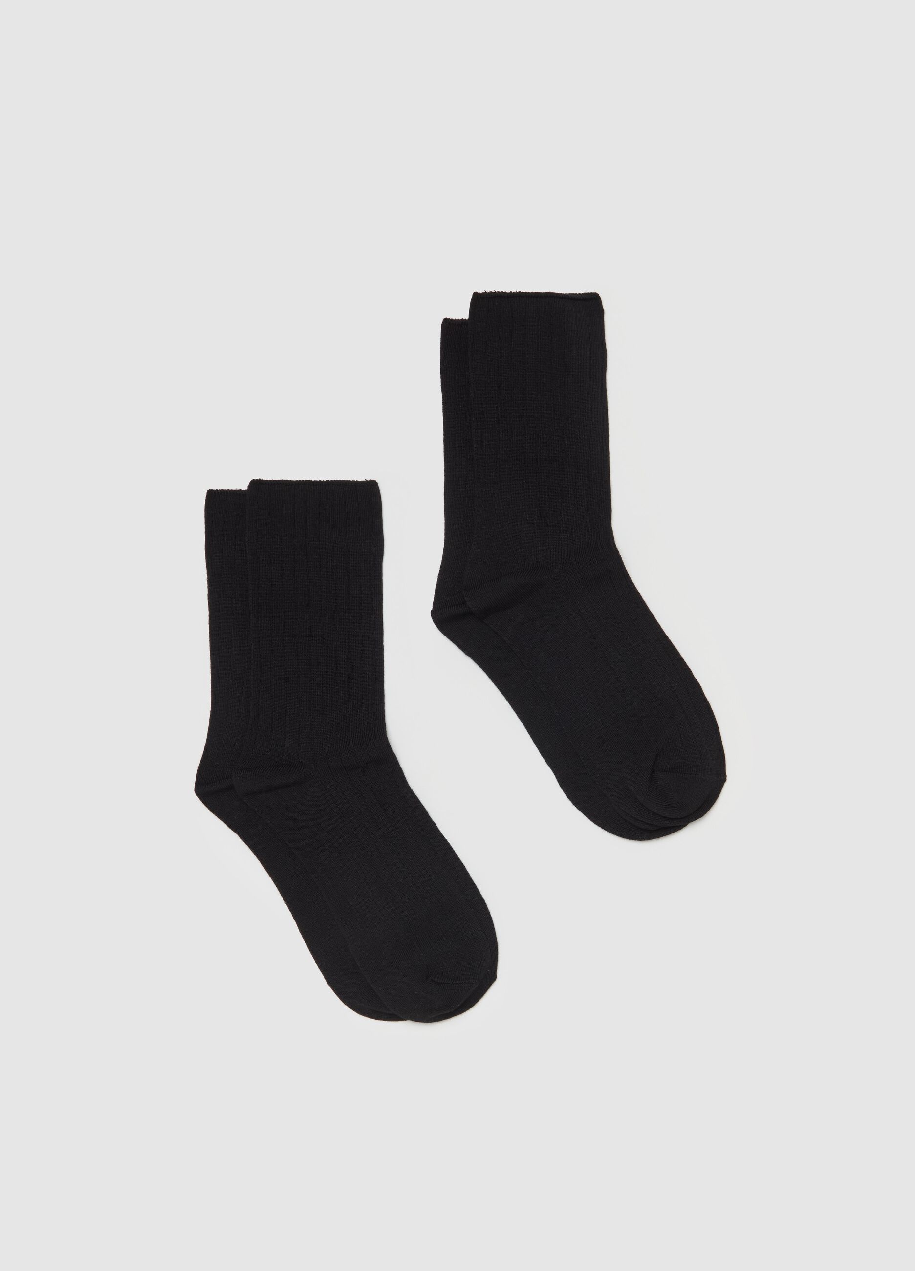 Two-pair pack short stretch ribbed socks