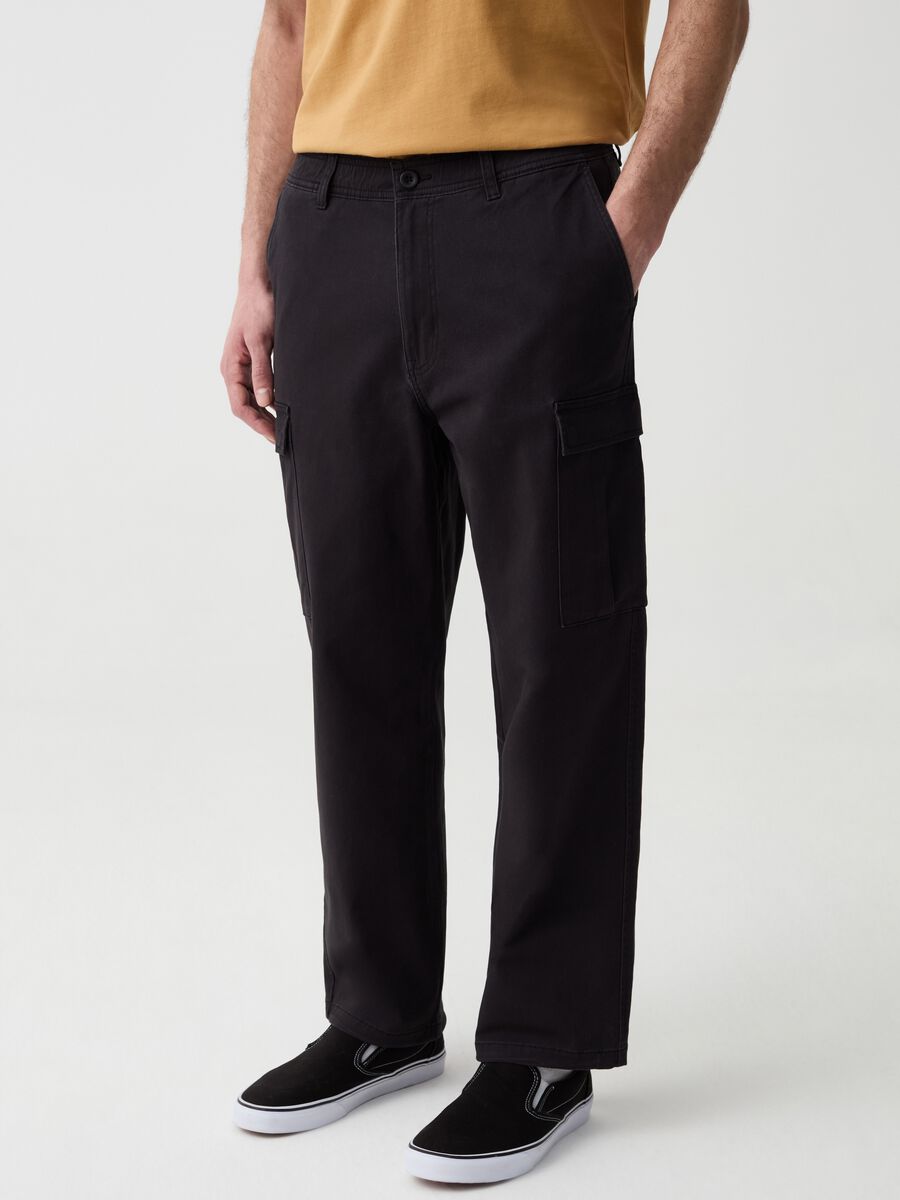 Orvis Men's Cargo Pants Size 34 (Measures 36x25) Leather Trim