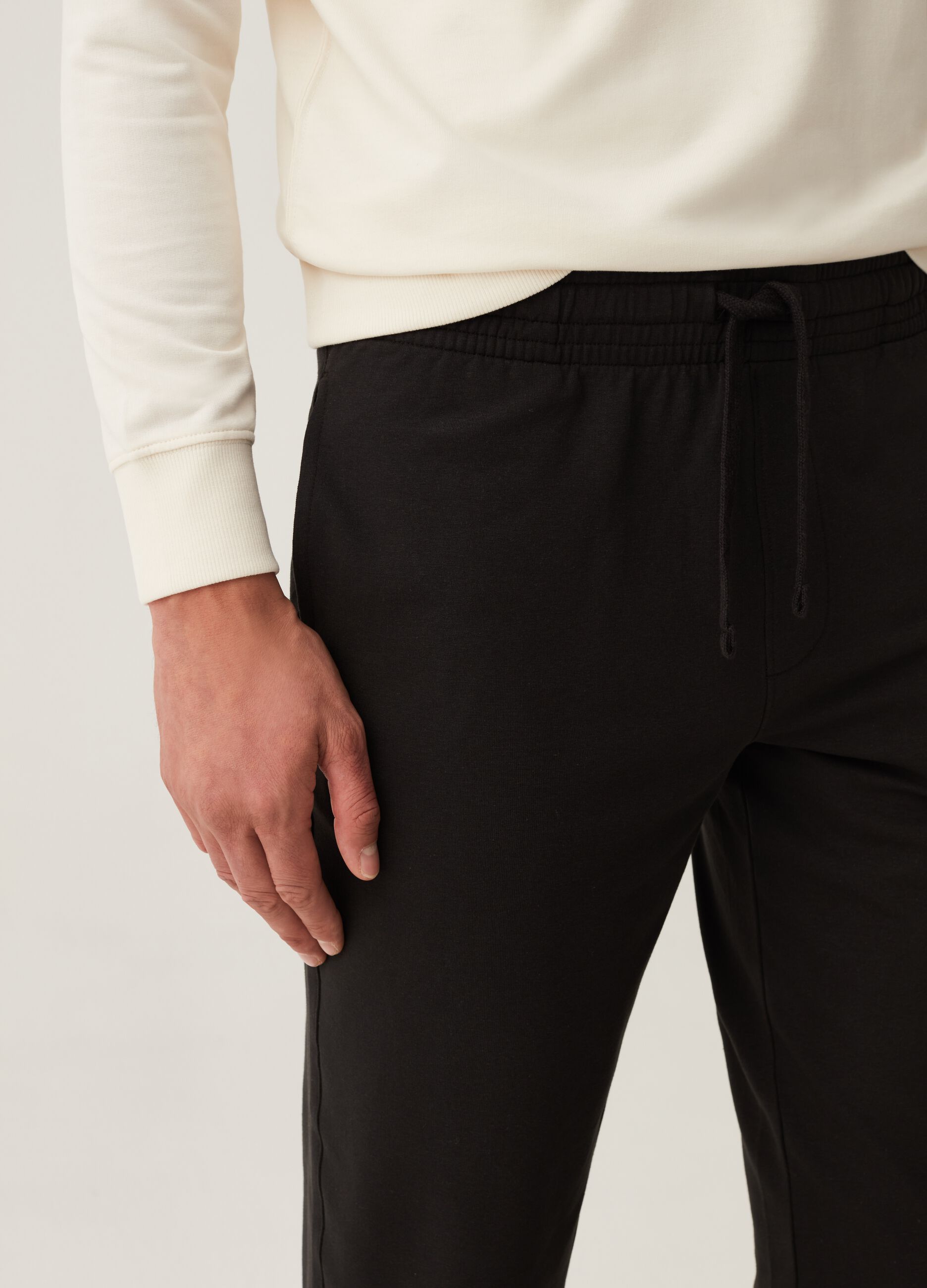 Straight-fit joggers in French terry