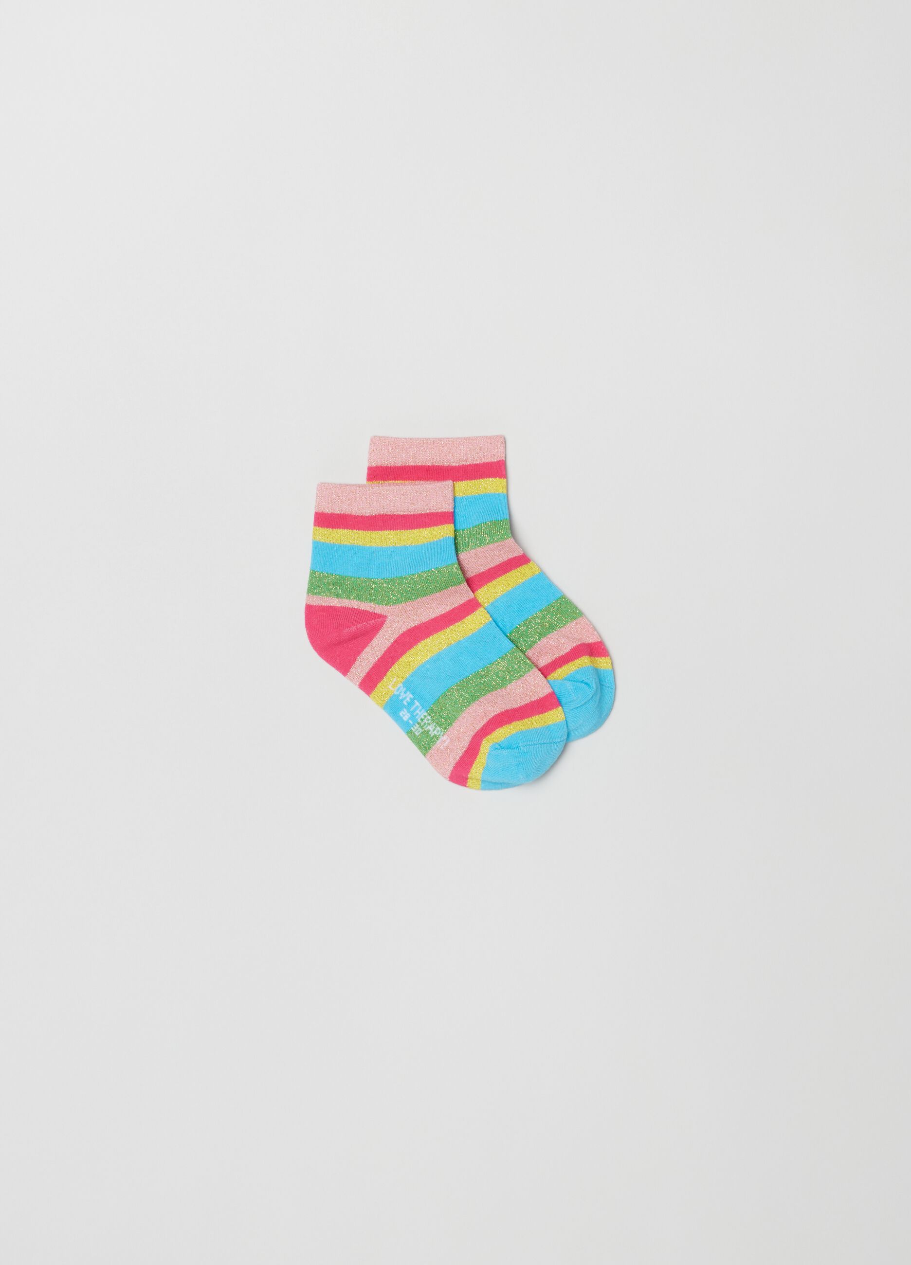 Calcetines cortos algodón rayas multicolor