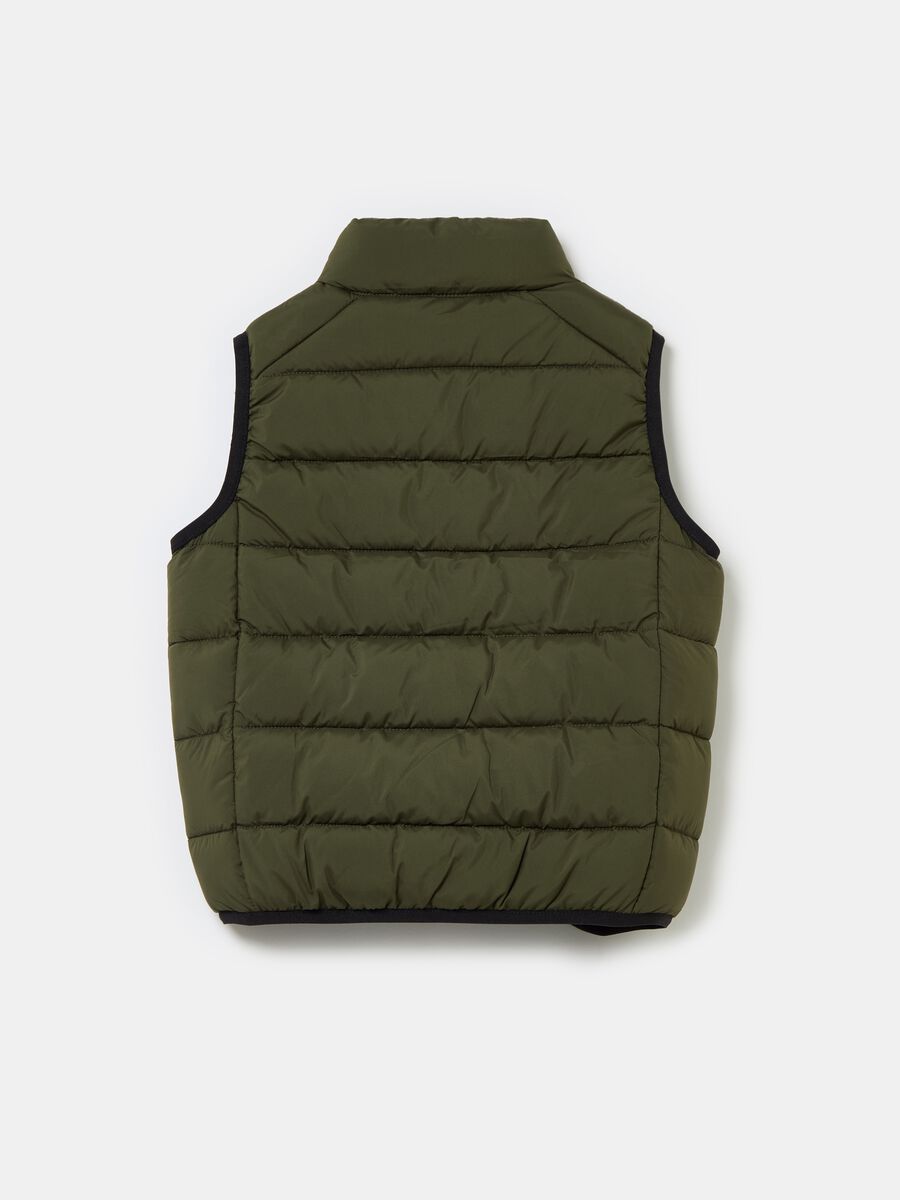 Full-zip quilted gilet with print_1