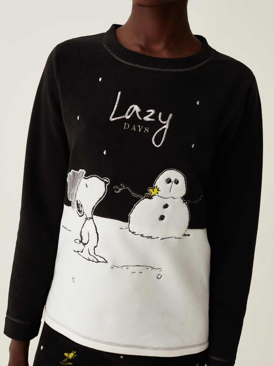 Fleece pyjamas with Snoopy and snowman_3