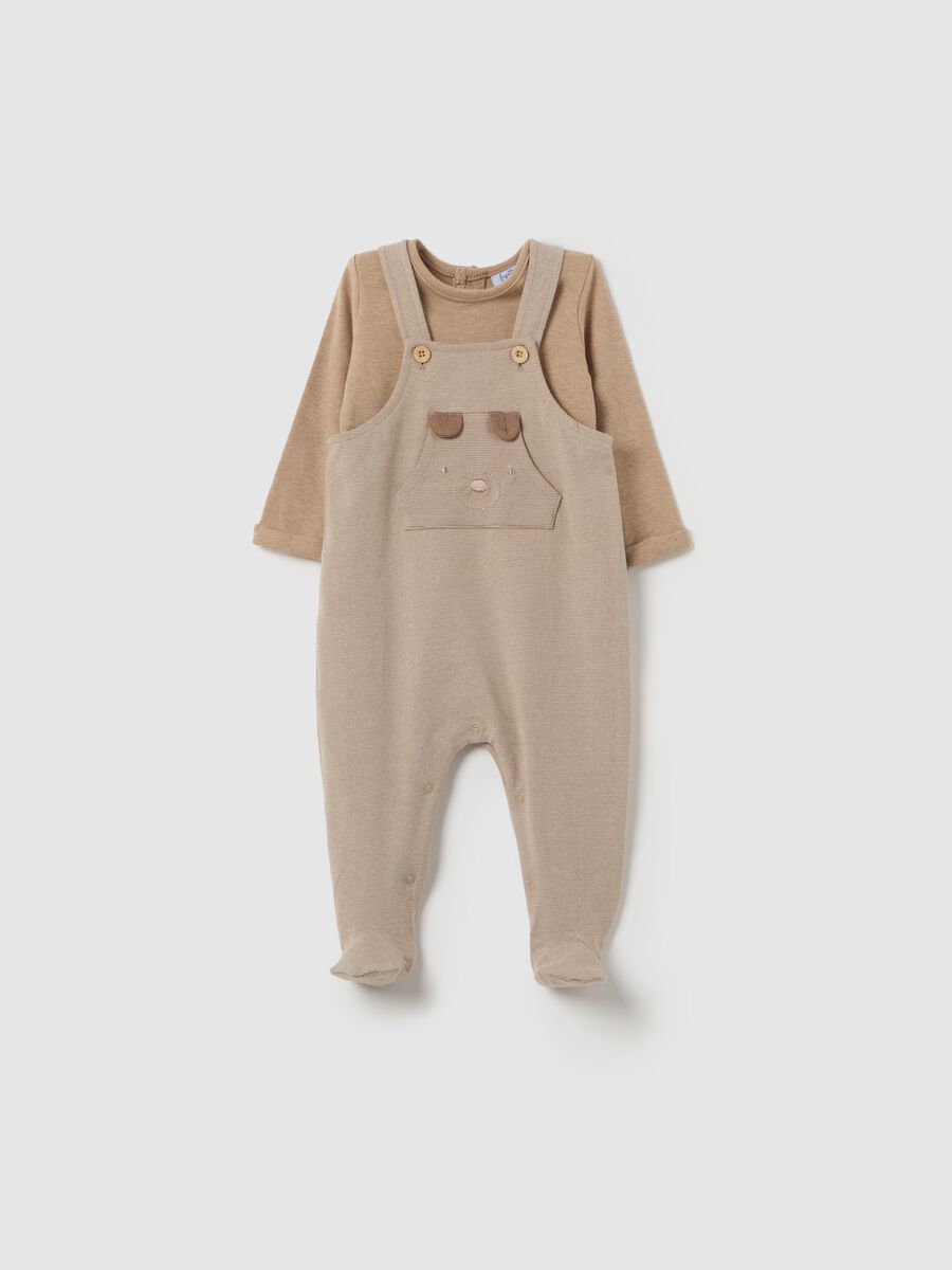 T-shirt and dungarees set in organic cotton_0