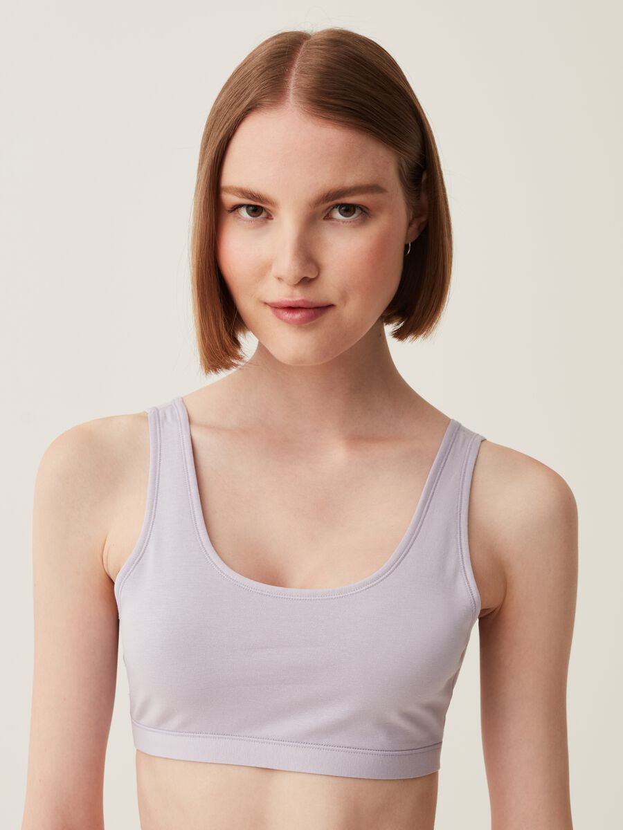 Two-pack triangle bras in stretch cotton