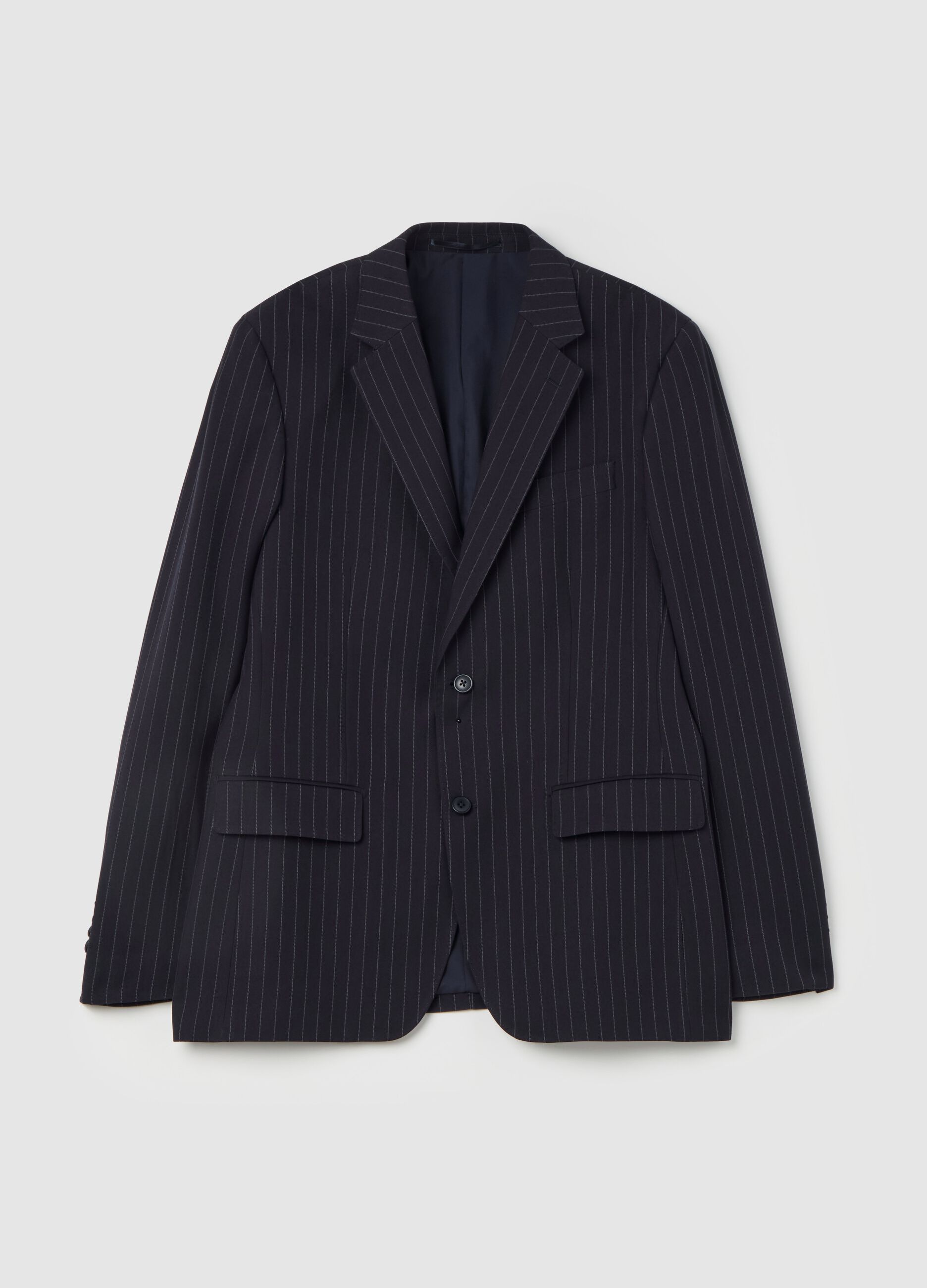 Easy-fit pinstriped blazer