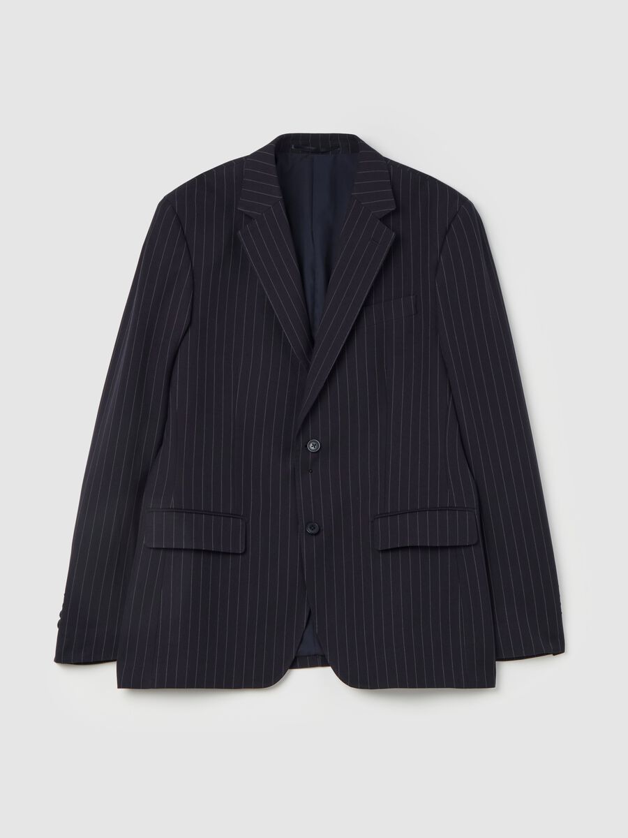 Easy-fit pinstriped blazer_0