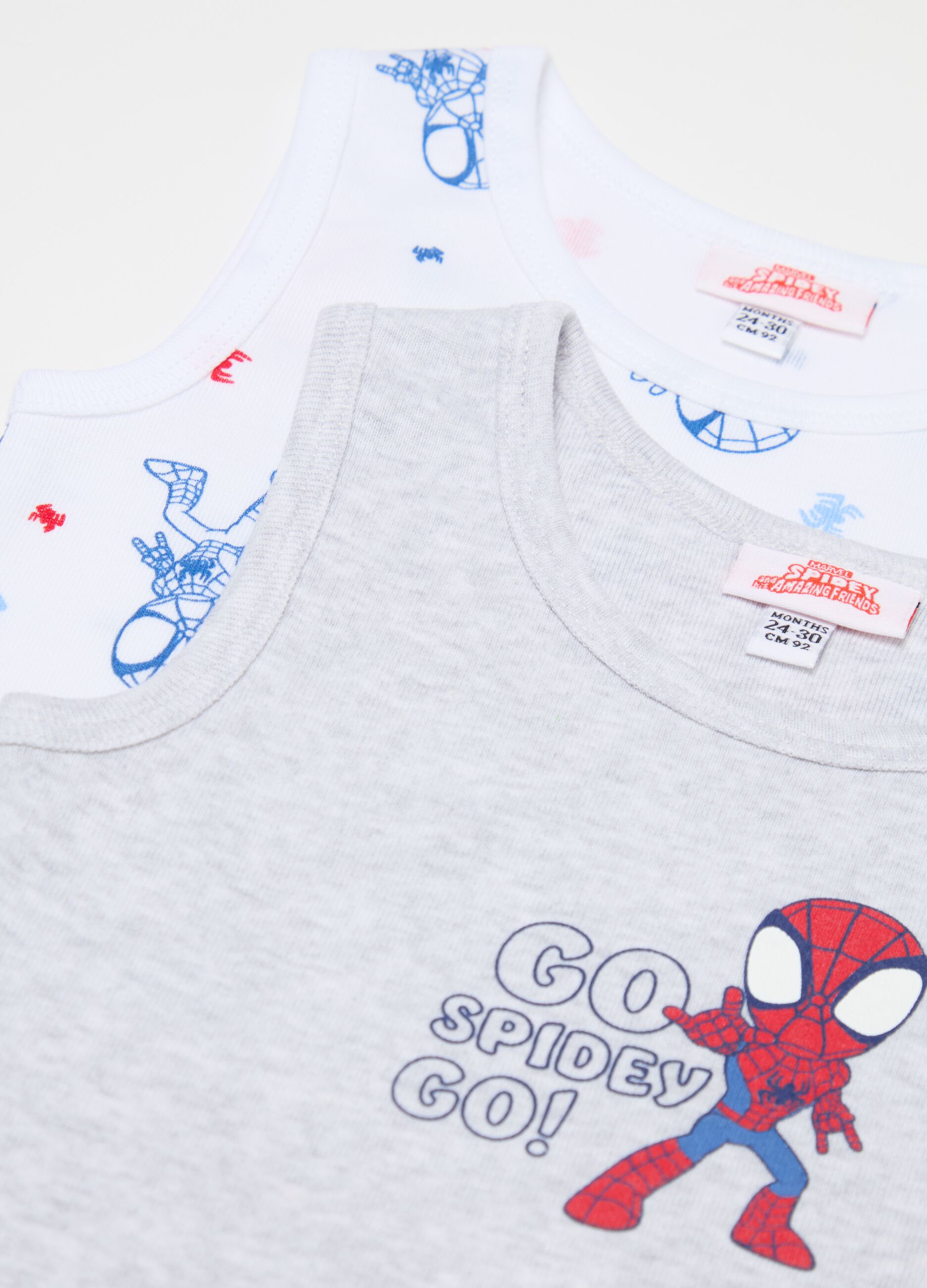 Two-pack racerback vests with Spidey print