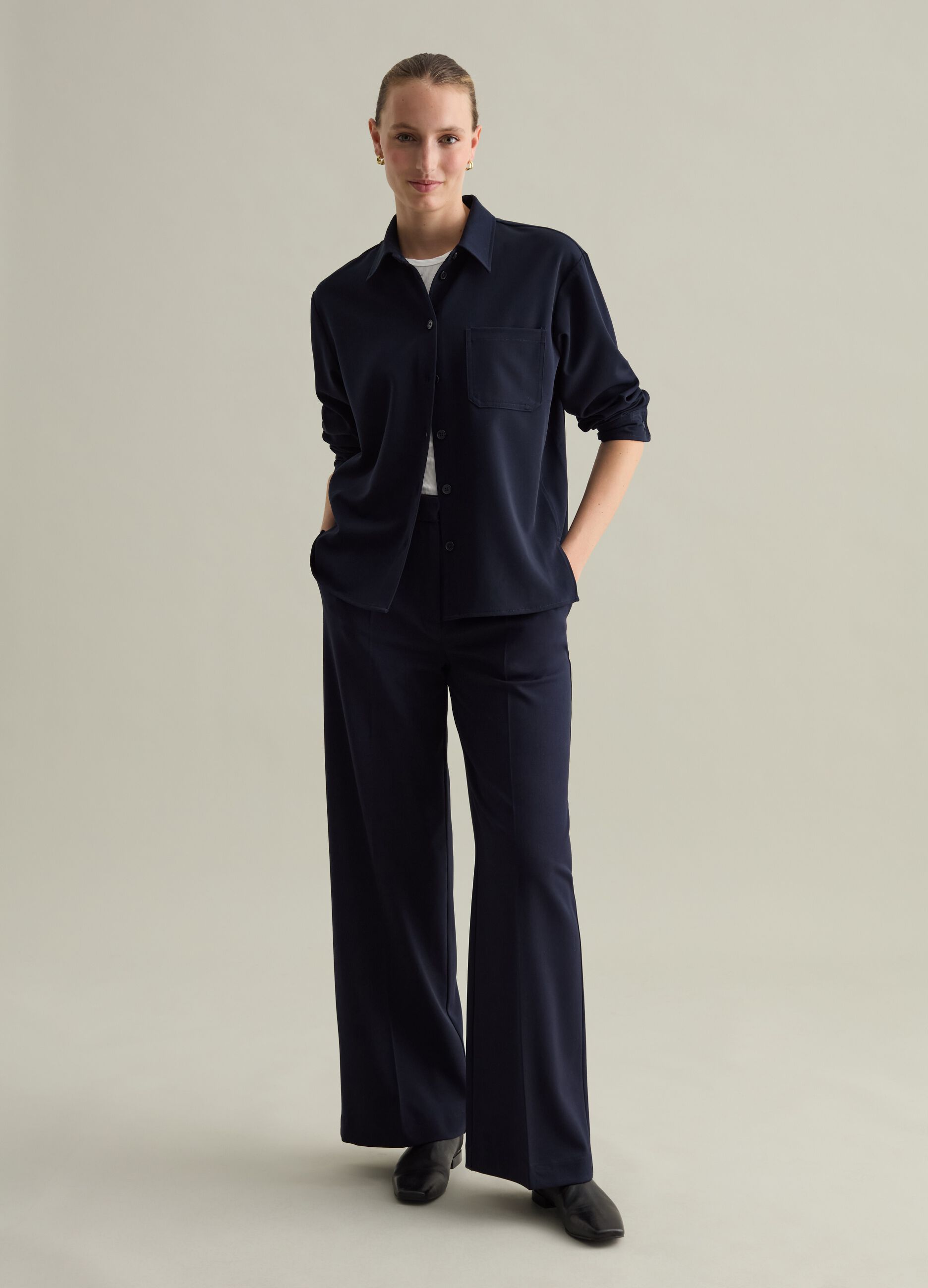 Contemporary wide-leg trousers