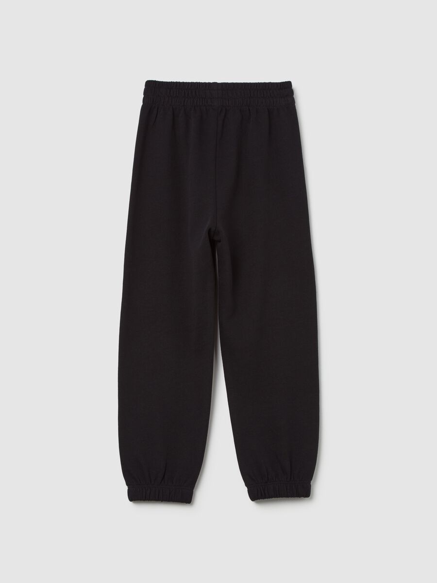 Fleece joggers with elasticated edging_1