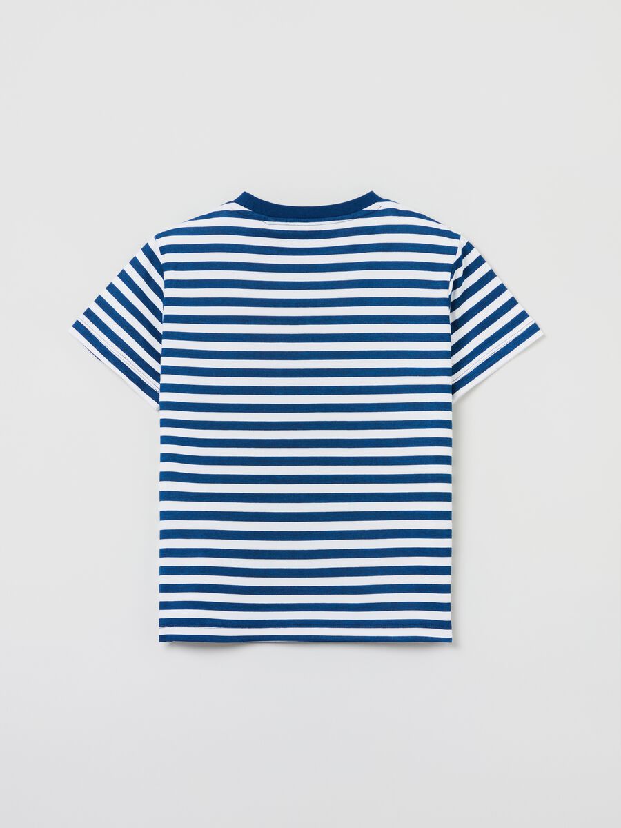 Striped 100% cotton T-shirt with pocket_1