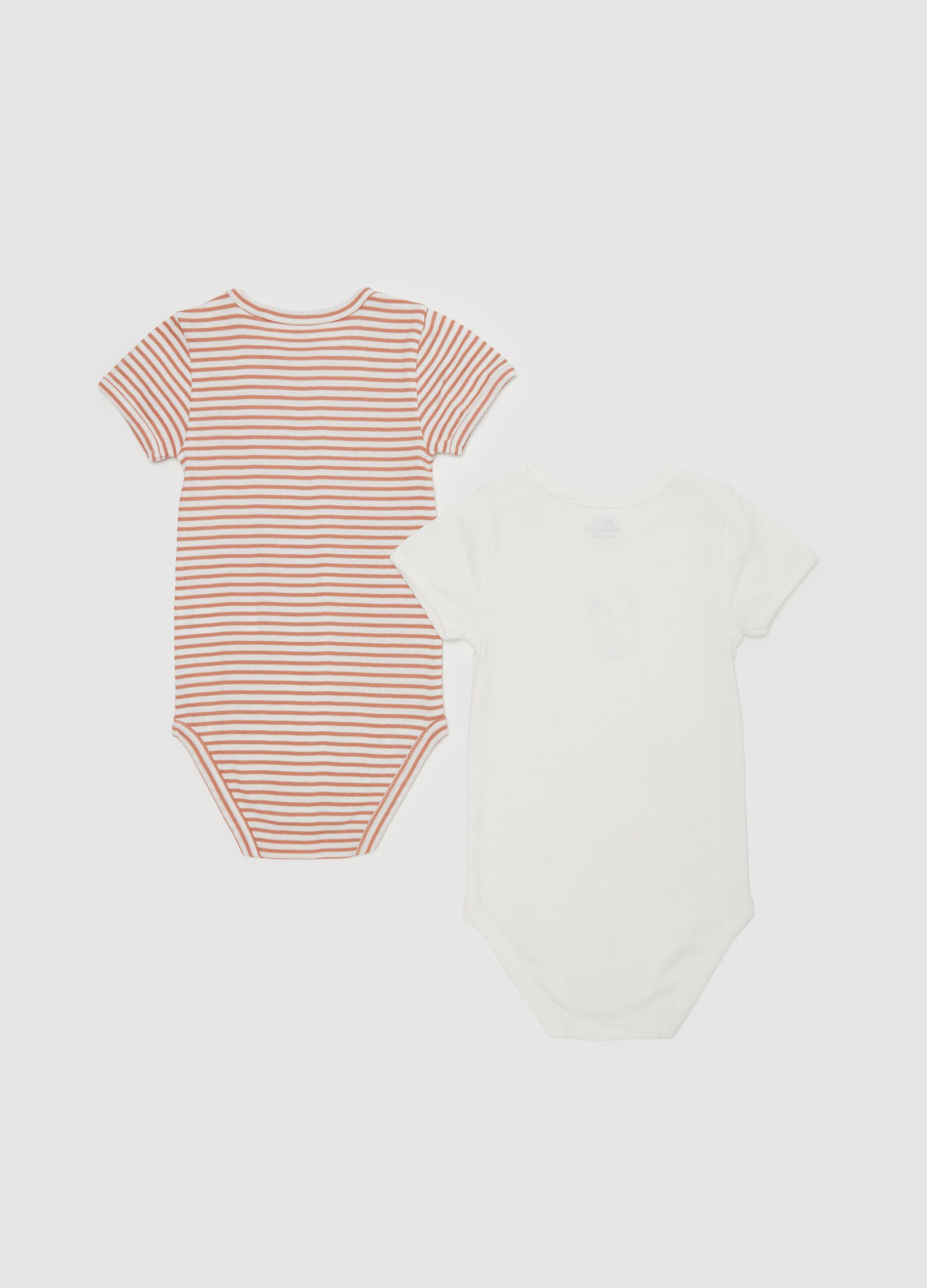 Two-pack bodysuits in organic cotton with striped pattern