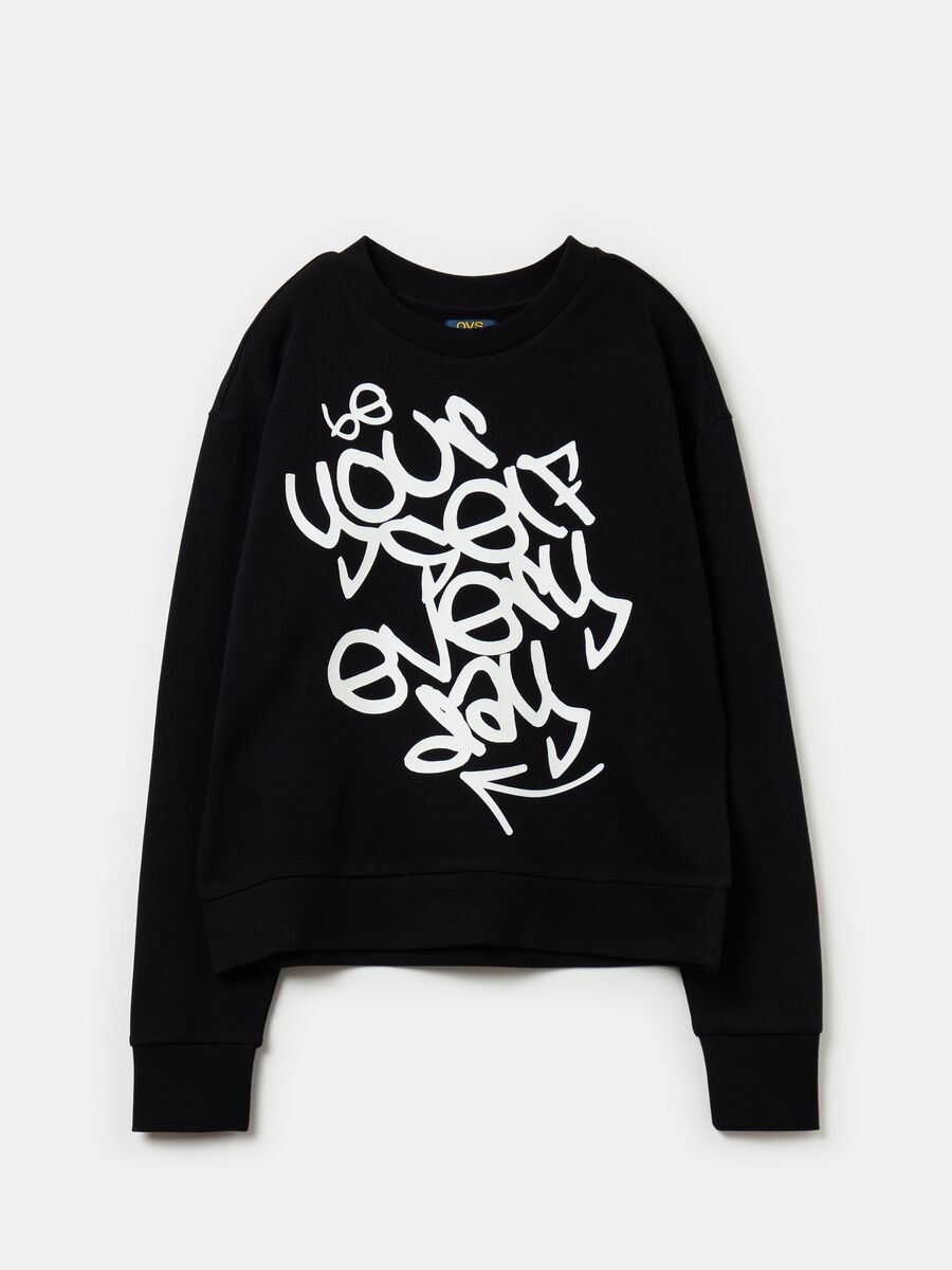 French terry sweatshirt with print_0