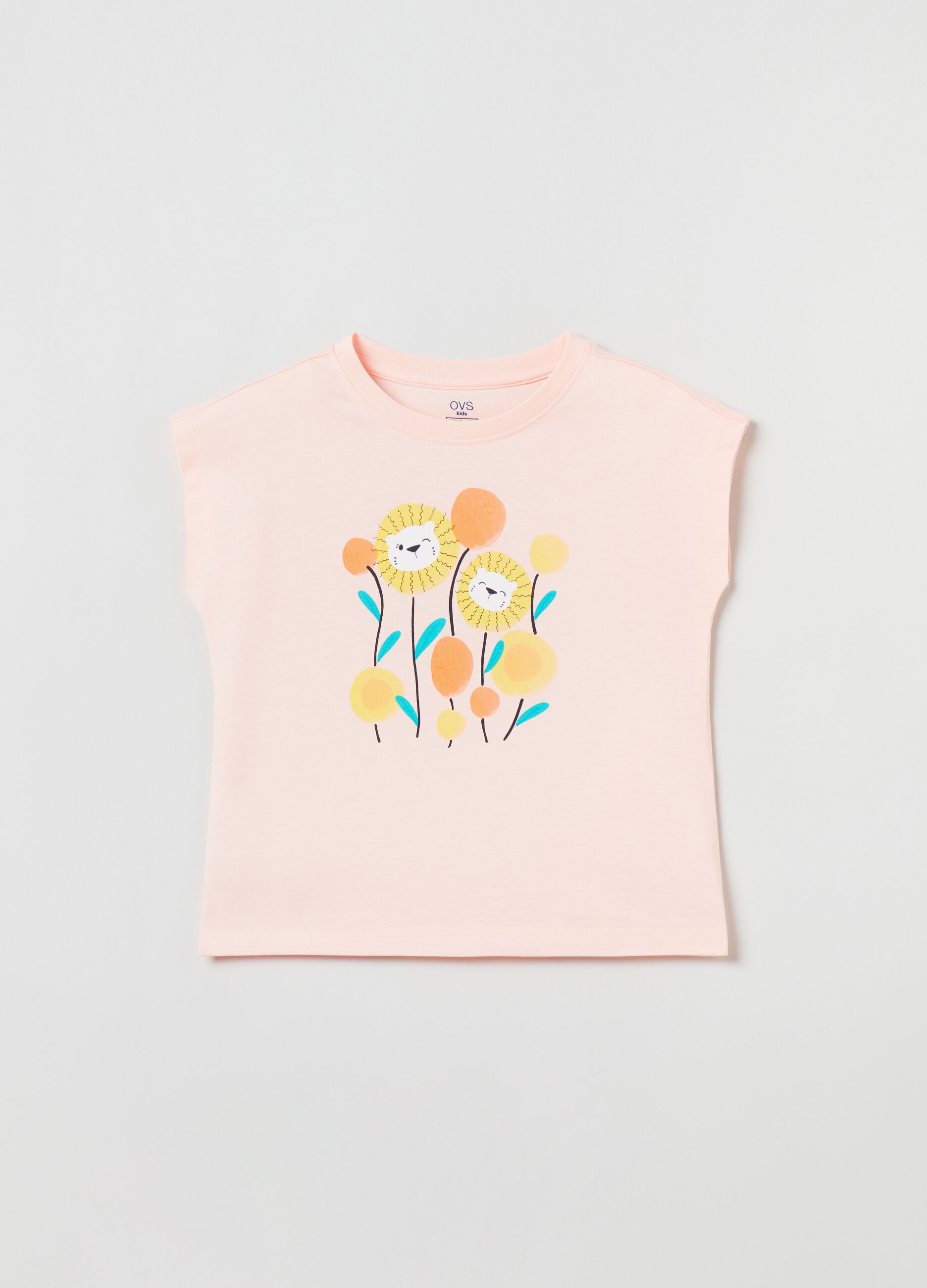 Sleeveless T-shirt with print