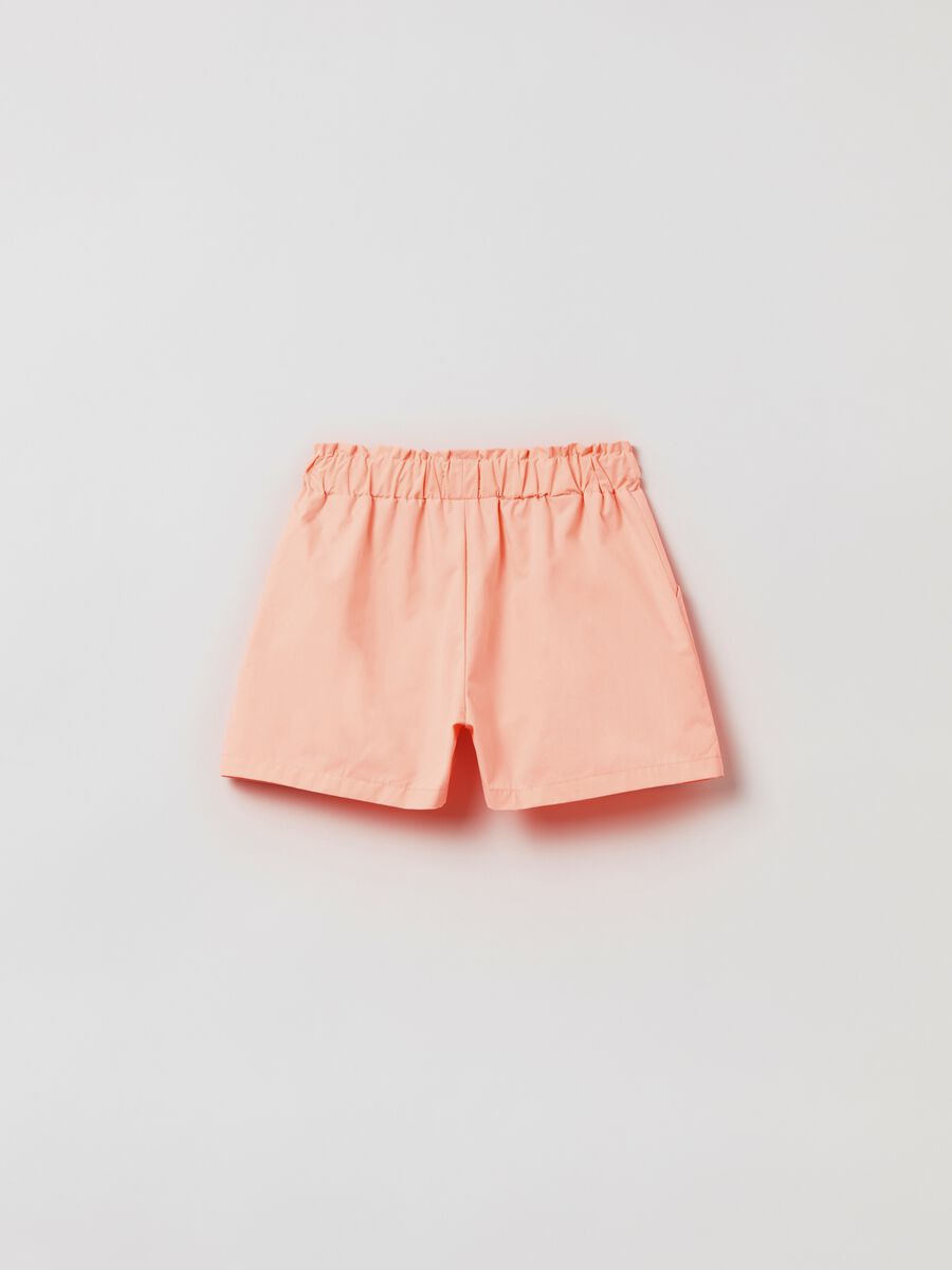 Mélange shorts with frill at the waist_1