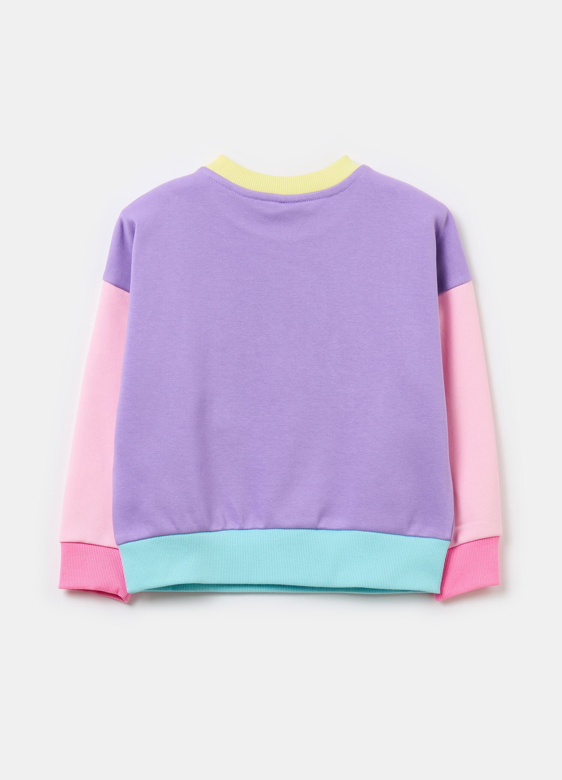 Colourblock sweatshirt with Tweetie Pie patch and diamantés