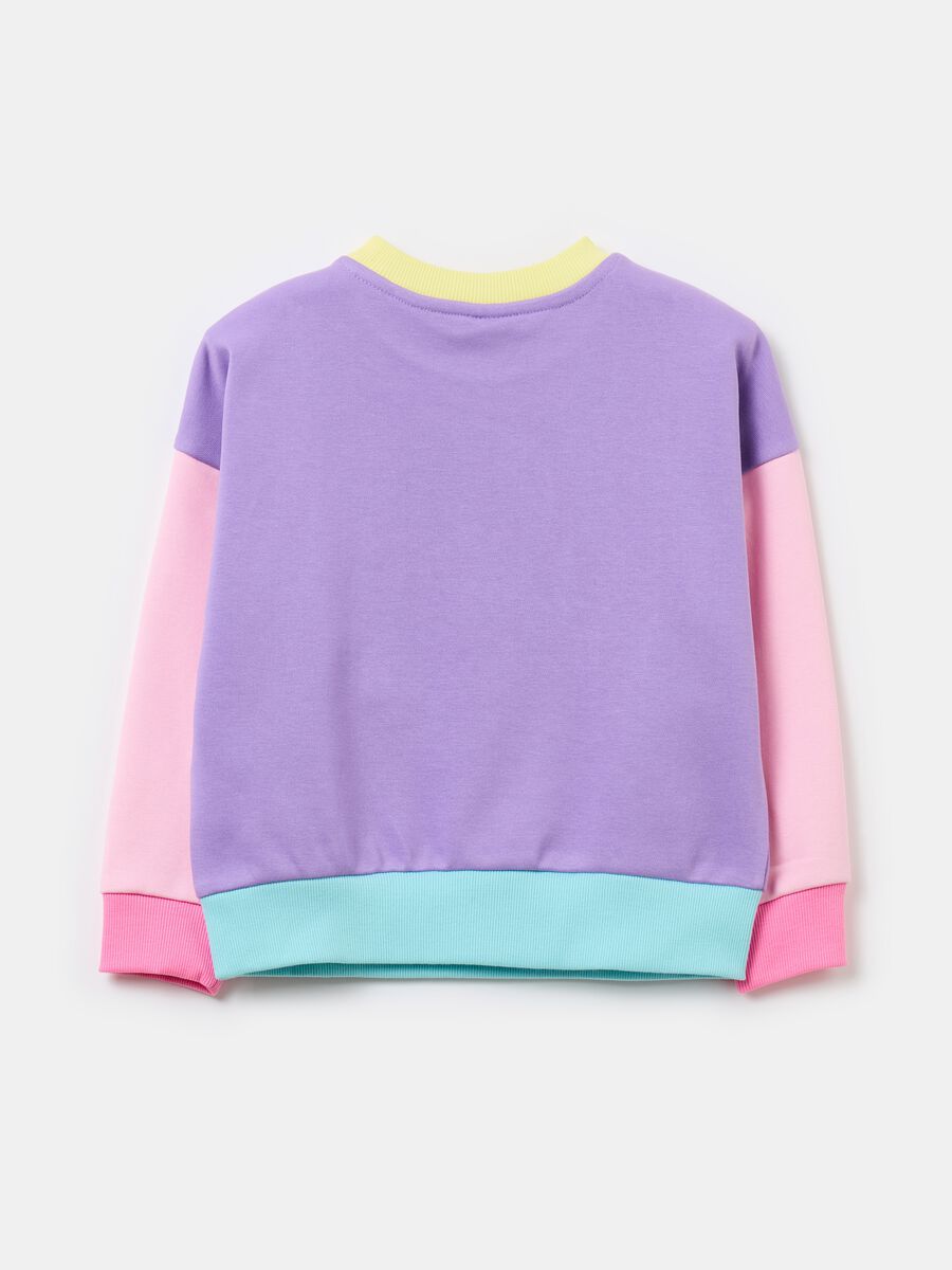 Colourblock sweatshirt with Tweetie Pie patch and diamantés_1