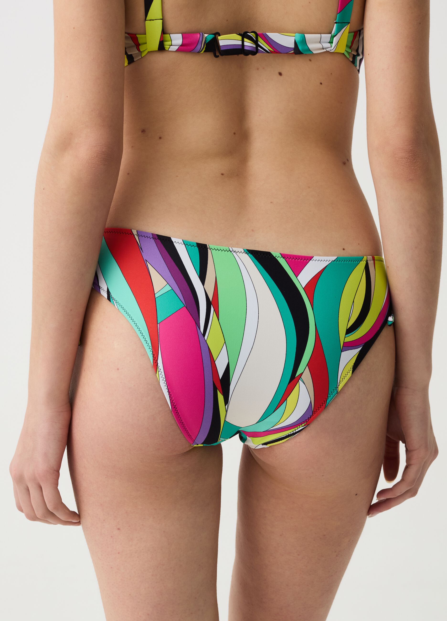Braguita bikini con cordón estampado multicolor