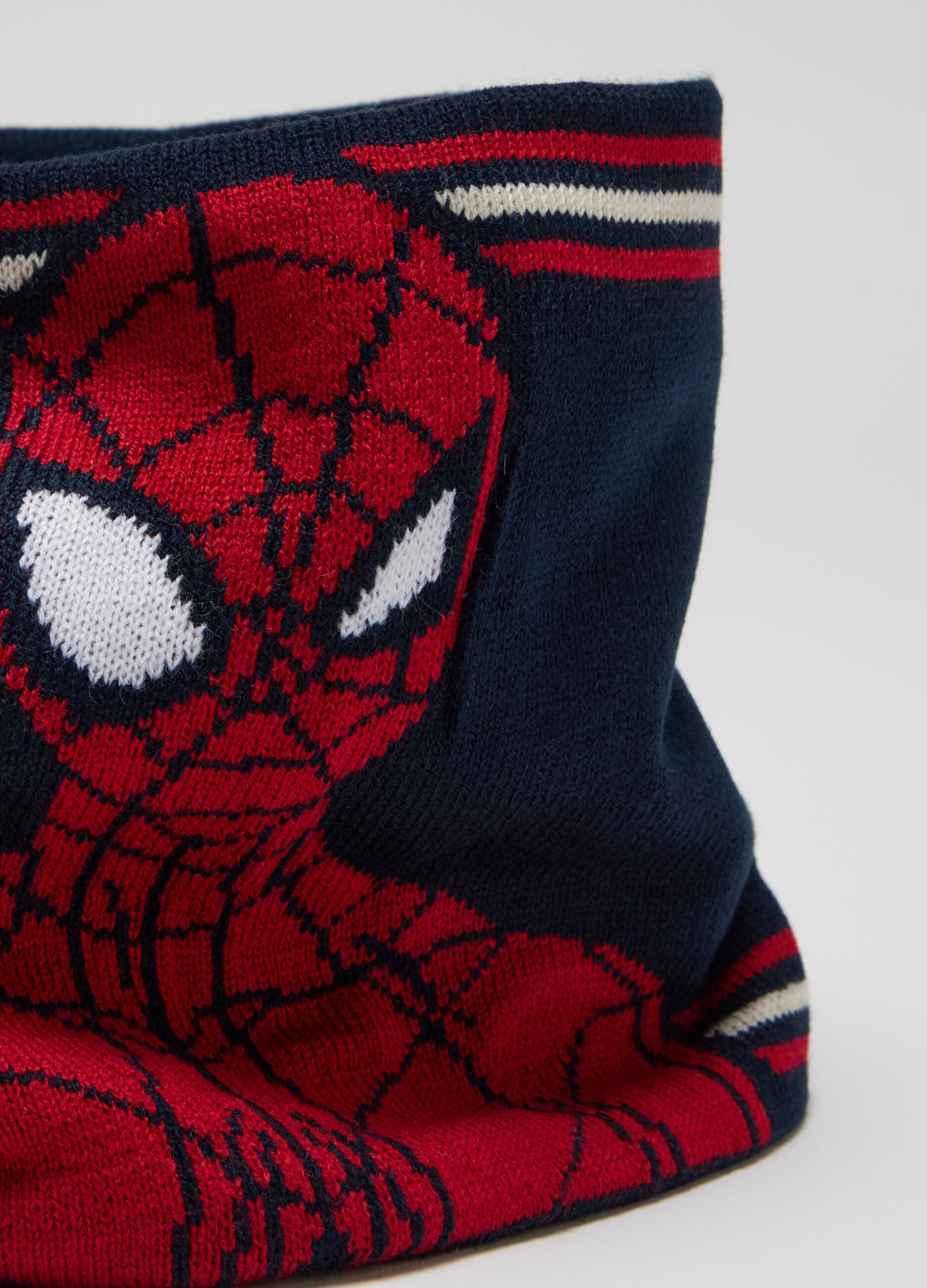 Scaldacollo in maglia con disegno Spider-Man