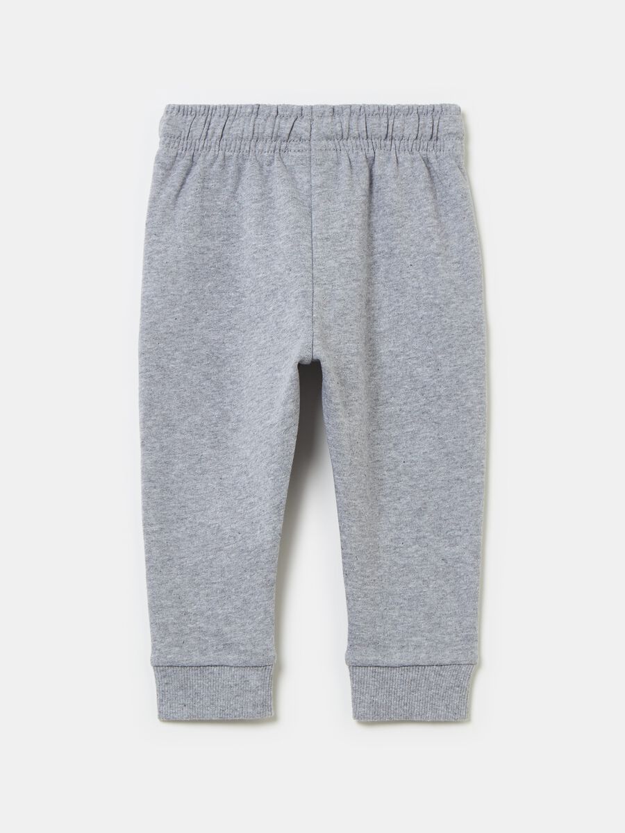 Fleece joggers with drawstring and print_1