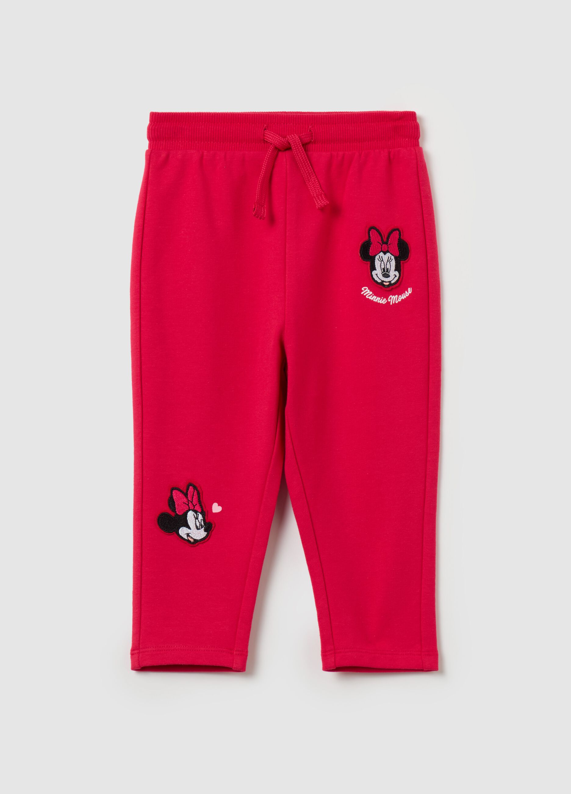 Joggers with drawstring and Minnie Mouse patch