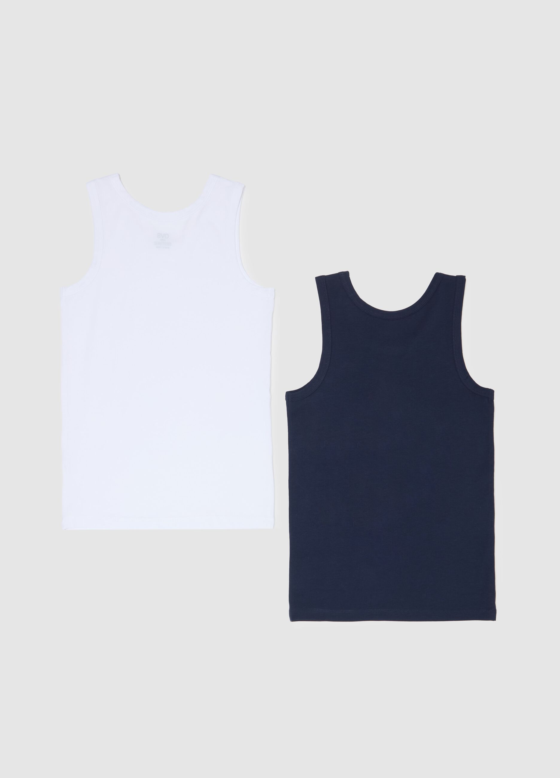 Two-pack racerback vests in organic cotton