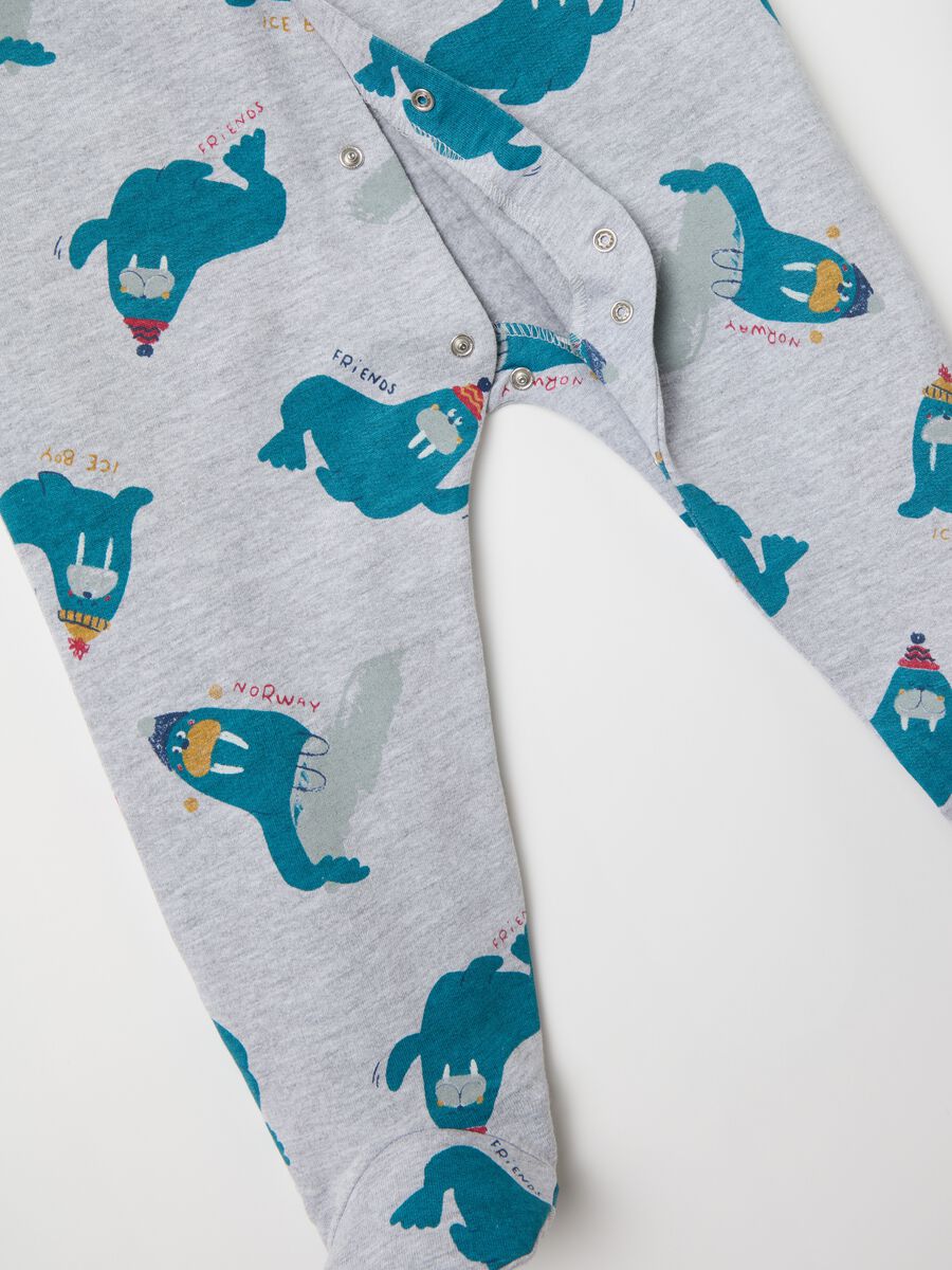 Two-pack onesies in organic cotton with walruses print_2