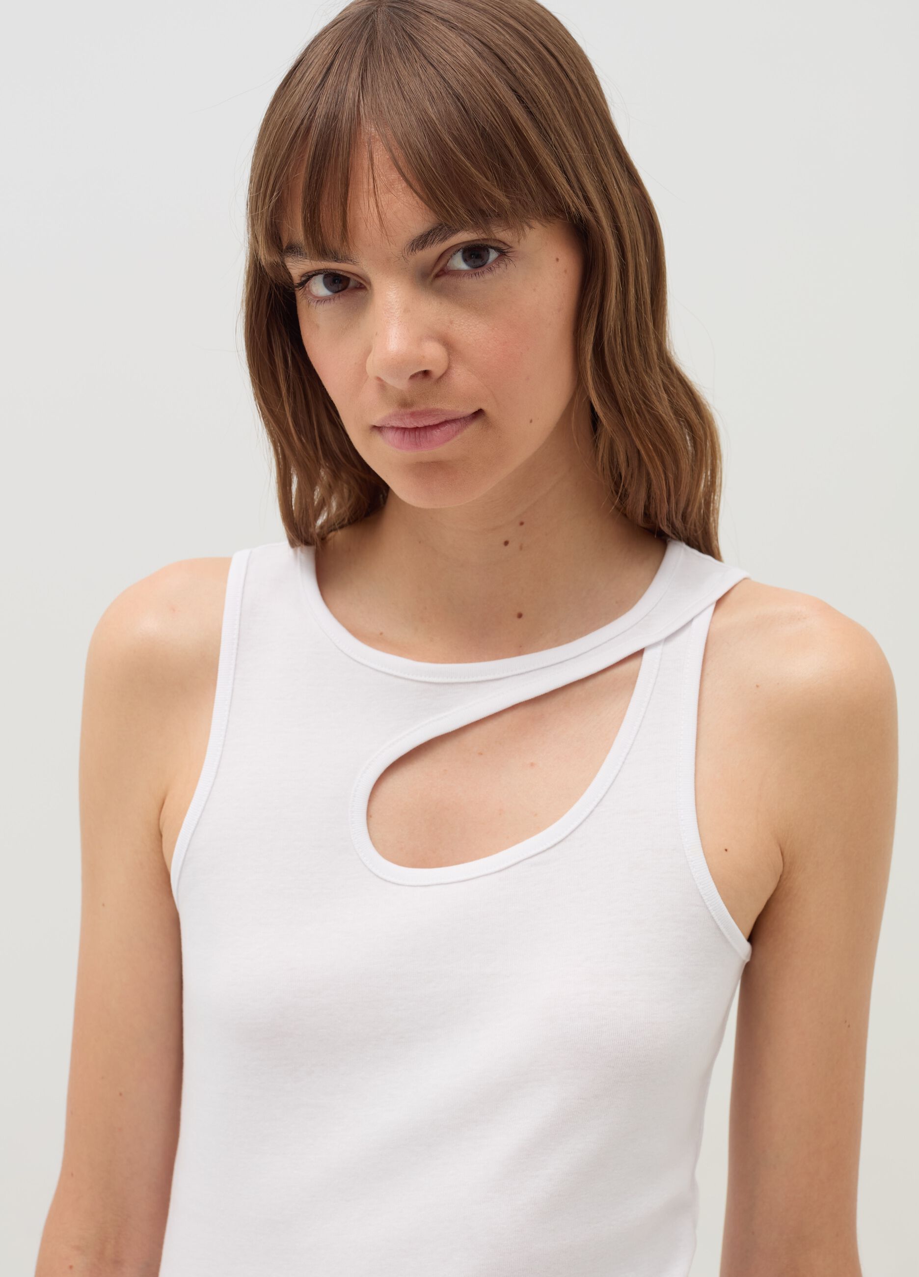 Tank top with cut-out detail