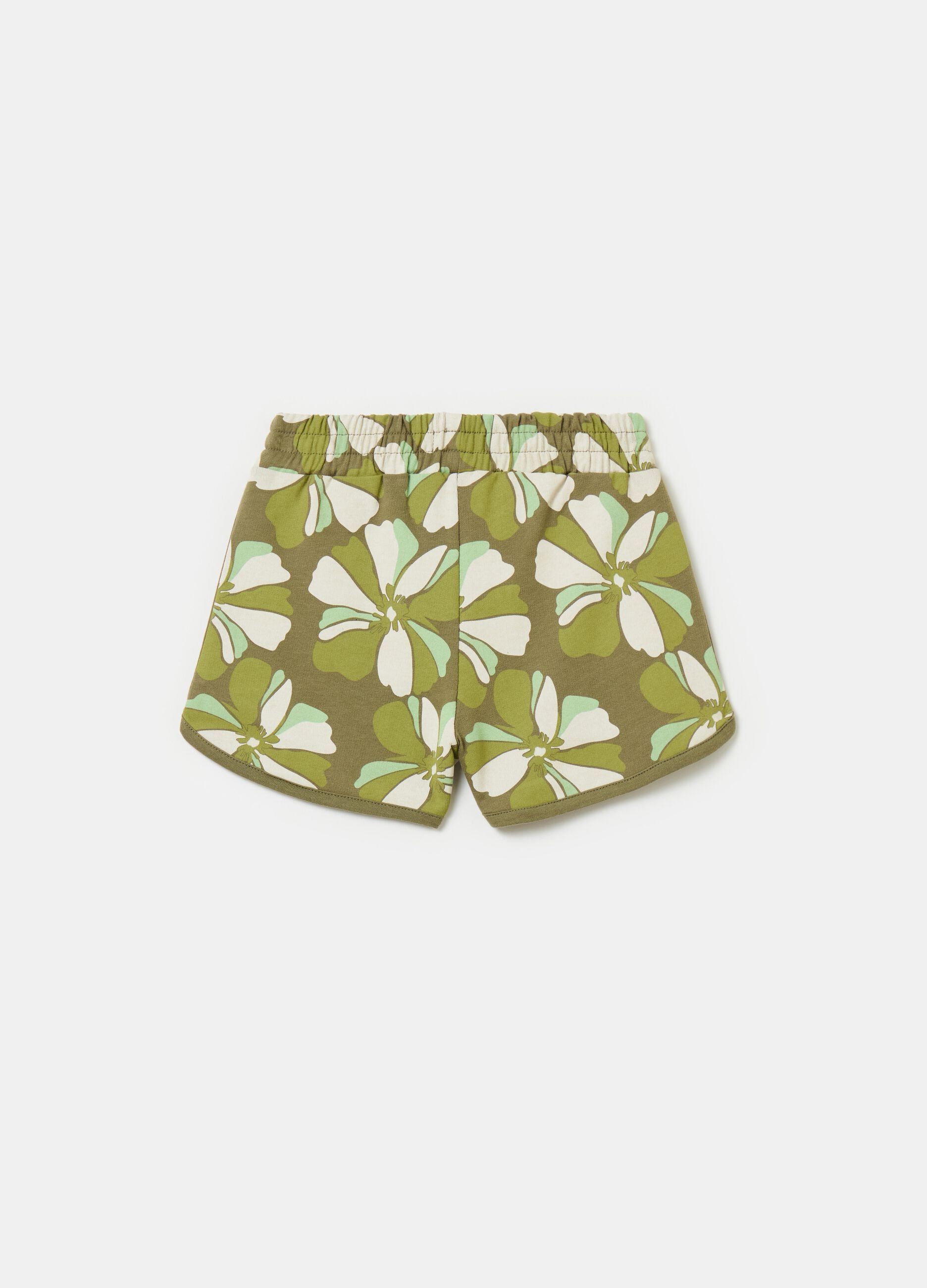 Fleece shorts with print