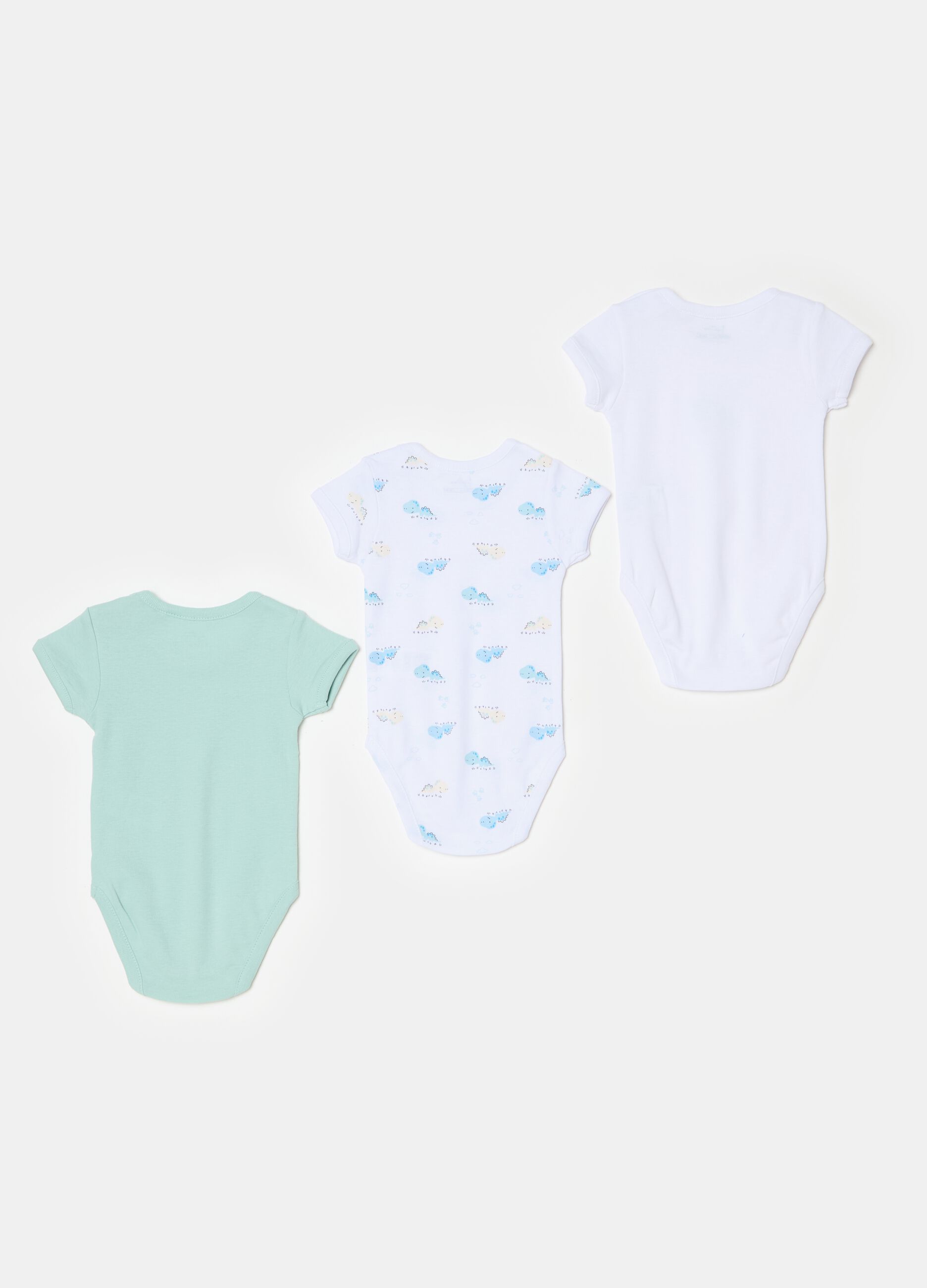 Three-pack bodysuits in organic cotton with print