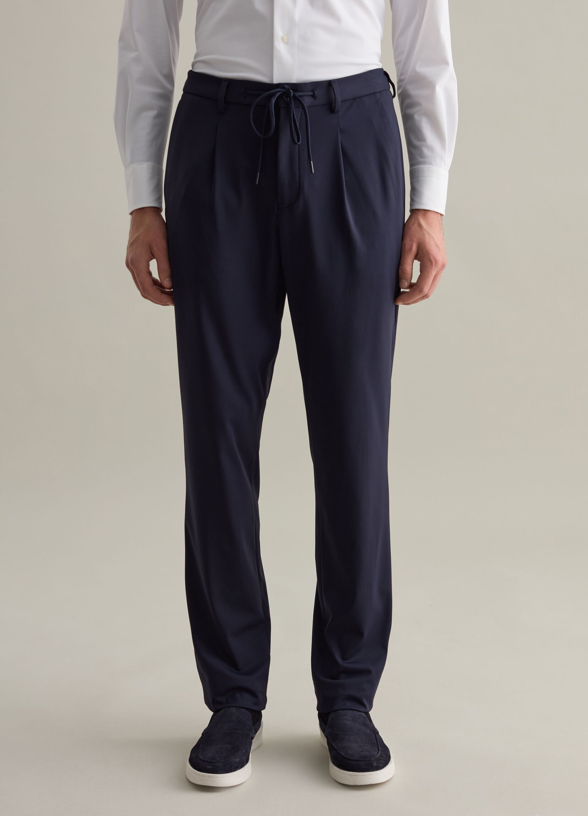 Contemporary trousers in technical fabric