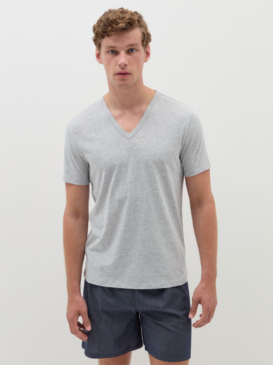 Two-pack undershirts with V neckline in jersey_0