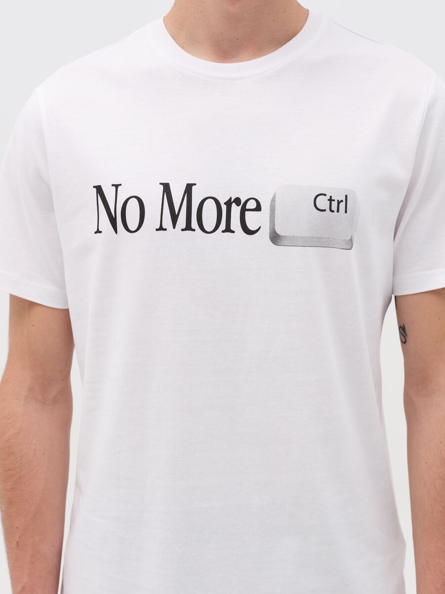 Cotton T-shirt with "No More Ctrl” print_3