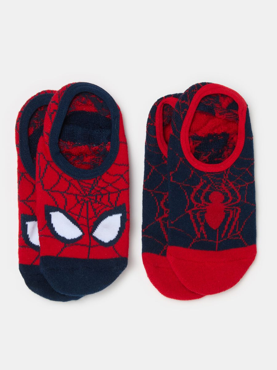 Two-pair pack slipper socks with Spider-Man design_0
