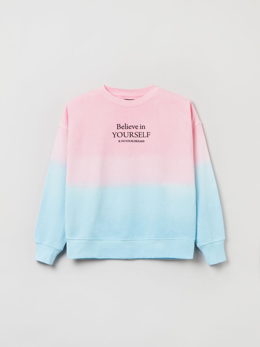 Degradé sweatshirt with printed lettering_0