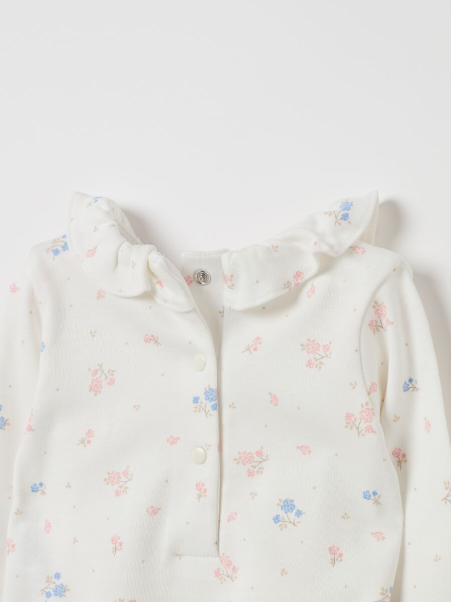 Floral bodysuit in organic cotton with collar_2