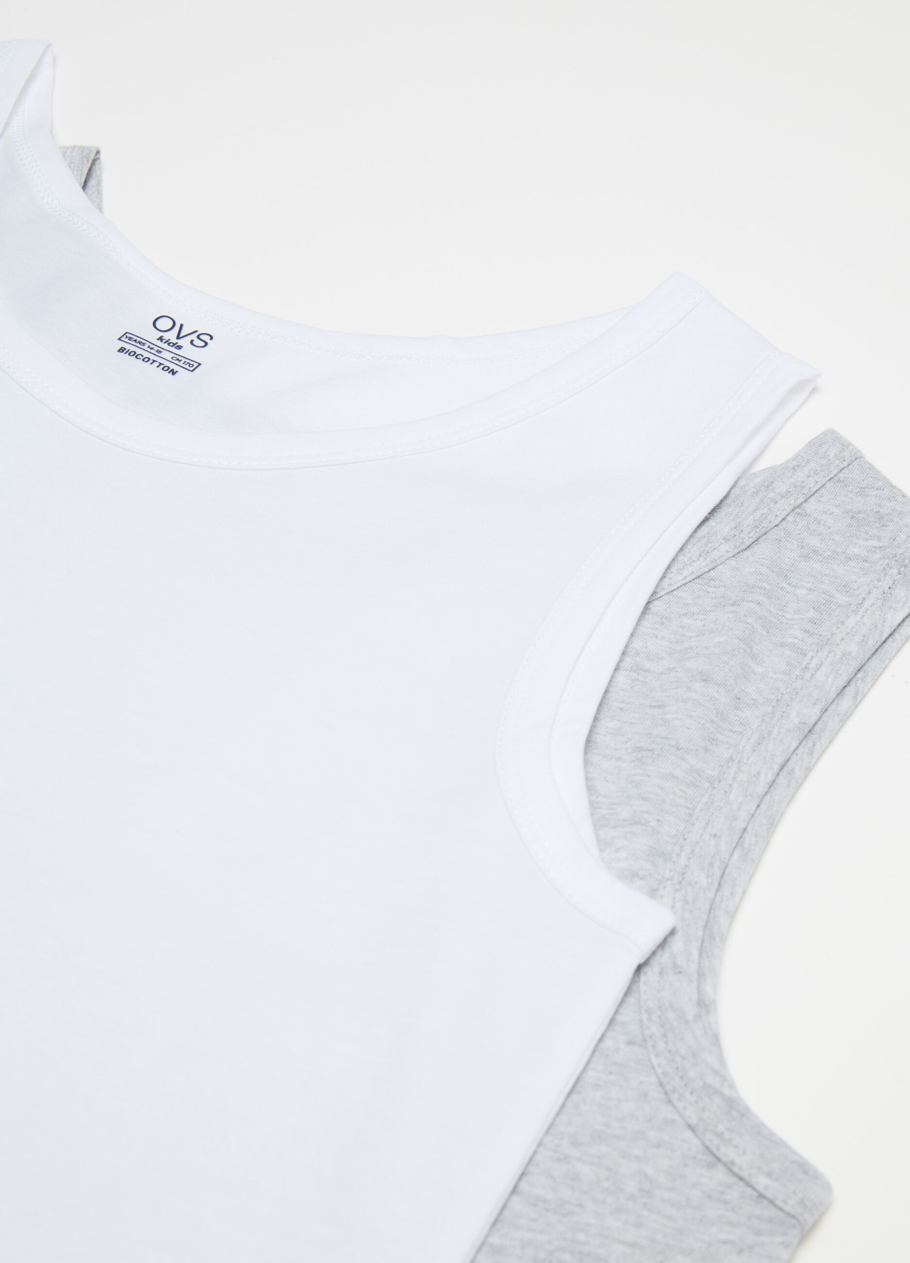 Two-pack racerback vests in organic cotton jersey